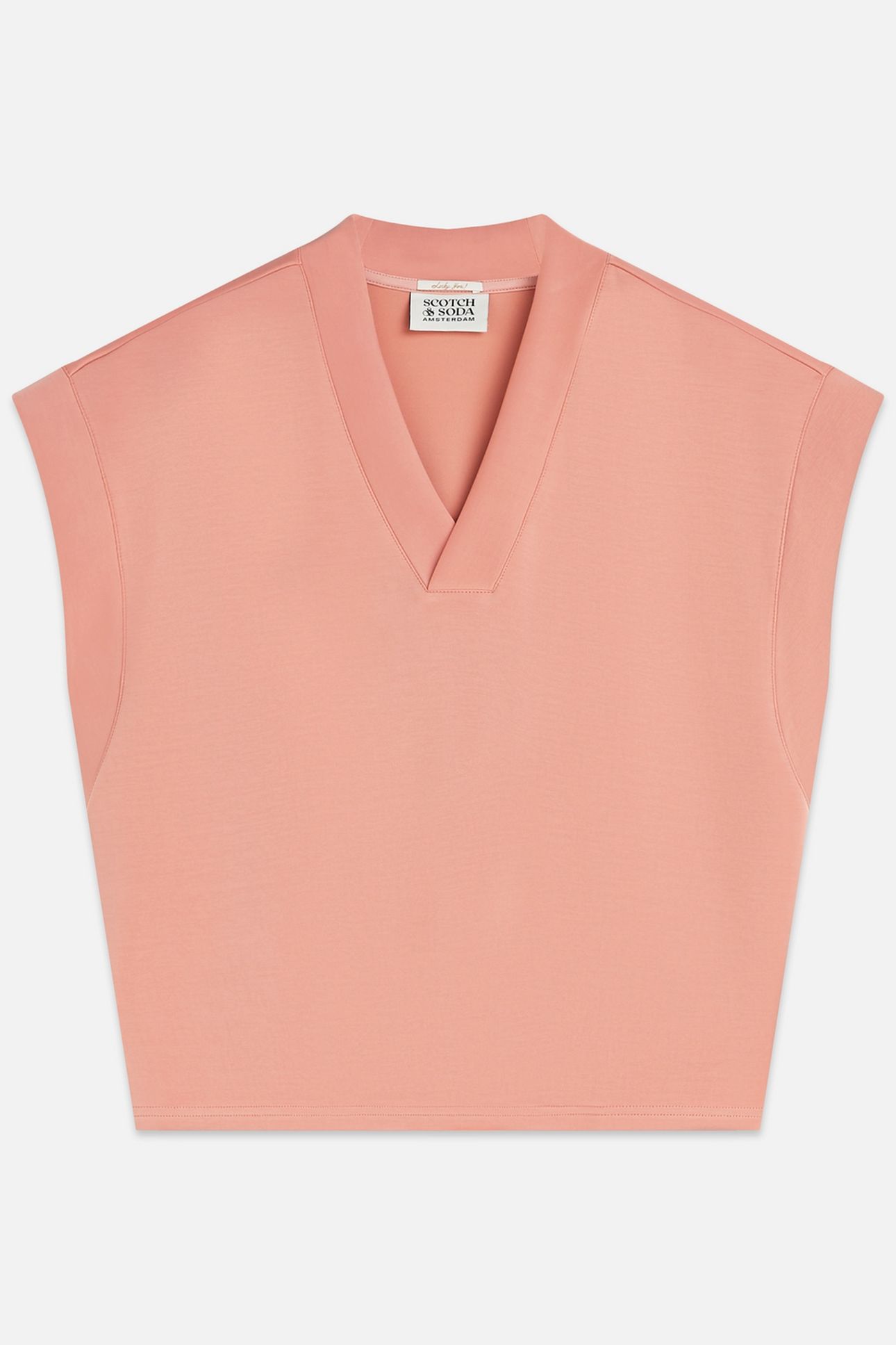 TENCEL V-NECK SHORTSLEEVED SWEATSHIRT CANYON CLAY 4
