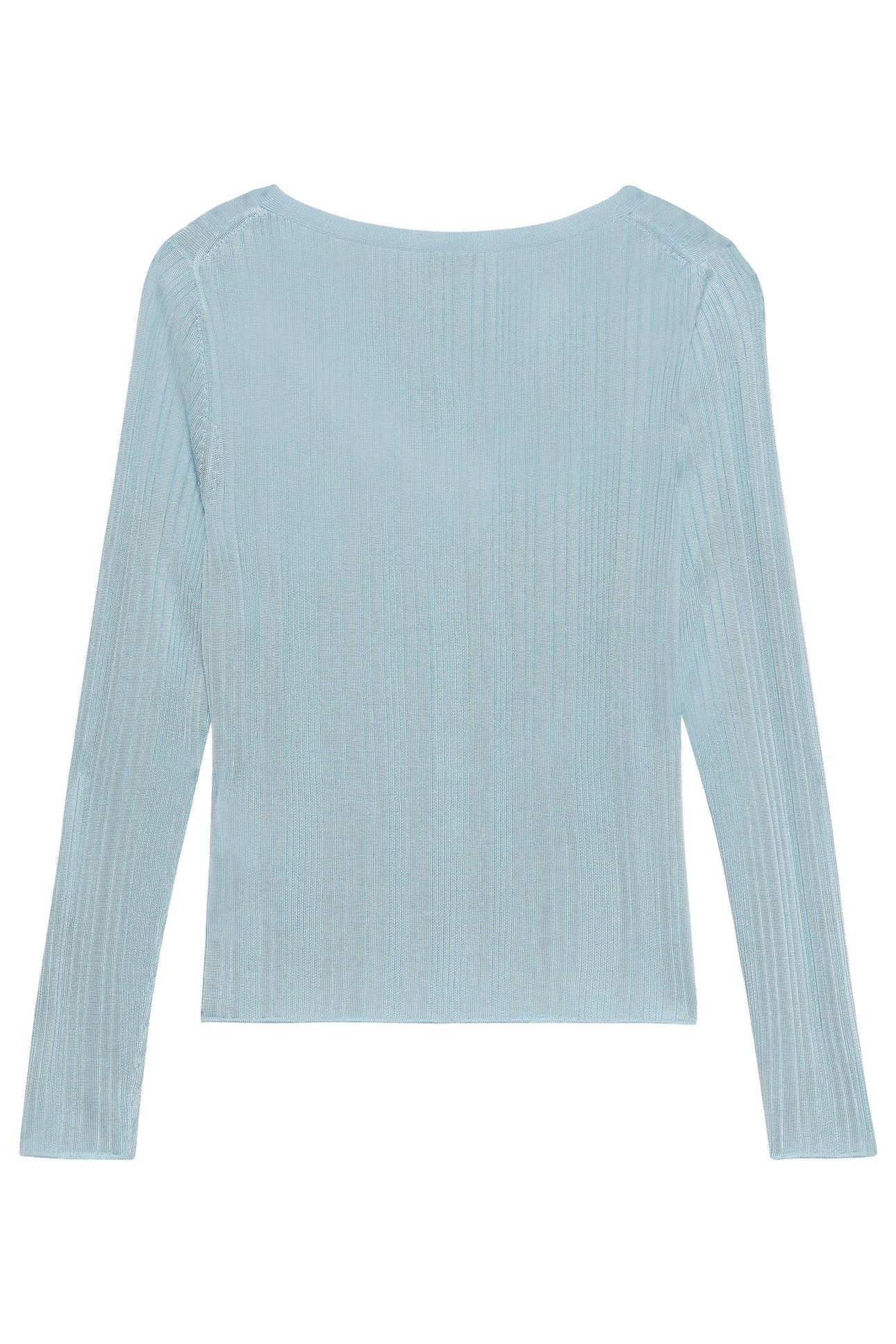 SHINY VISCOSE RIB CARDIGAN COOL BLUE 2