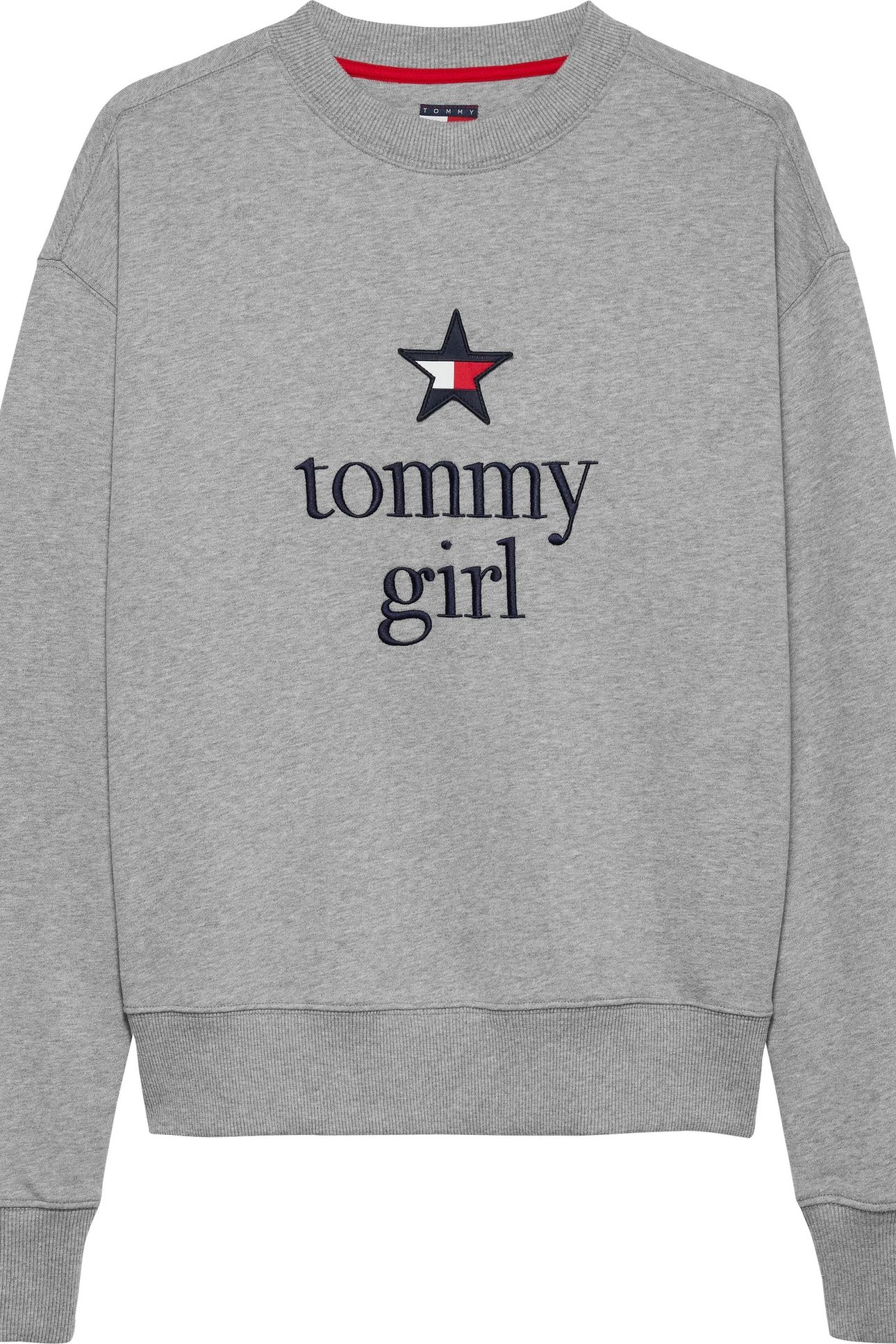UNISEX TOMMY GIRL GRAPHIC CREW LIGHT GREY MARL 4
