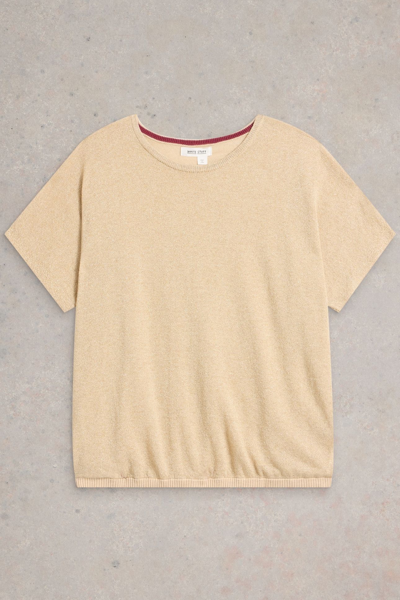 LENA SPARKLE KNIT TEE GLD TN MET 4