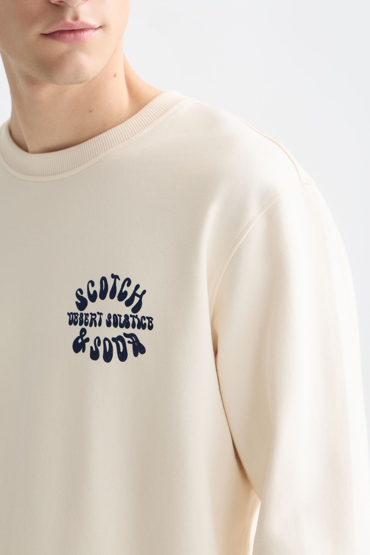 FRONT AND BACK ARTWORK REGULARFIT SWEATSHIRT LIGHT BEIGE 6