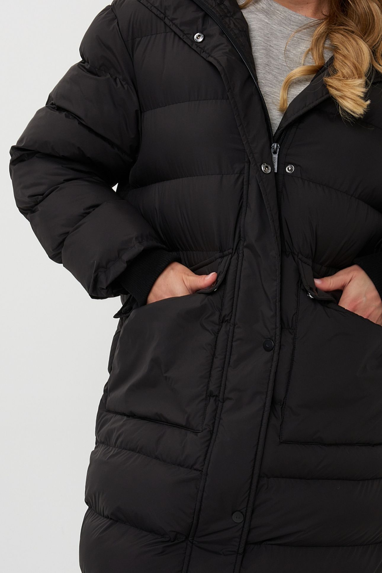 COAT LONG HOODED PUFFER BLACK 8