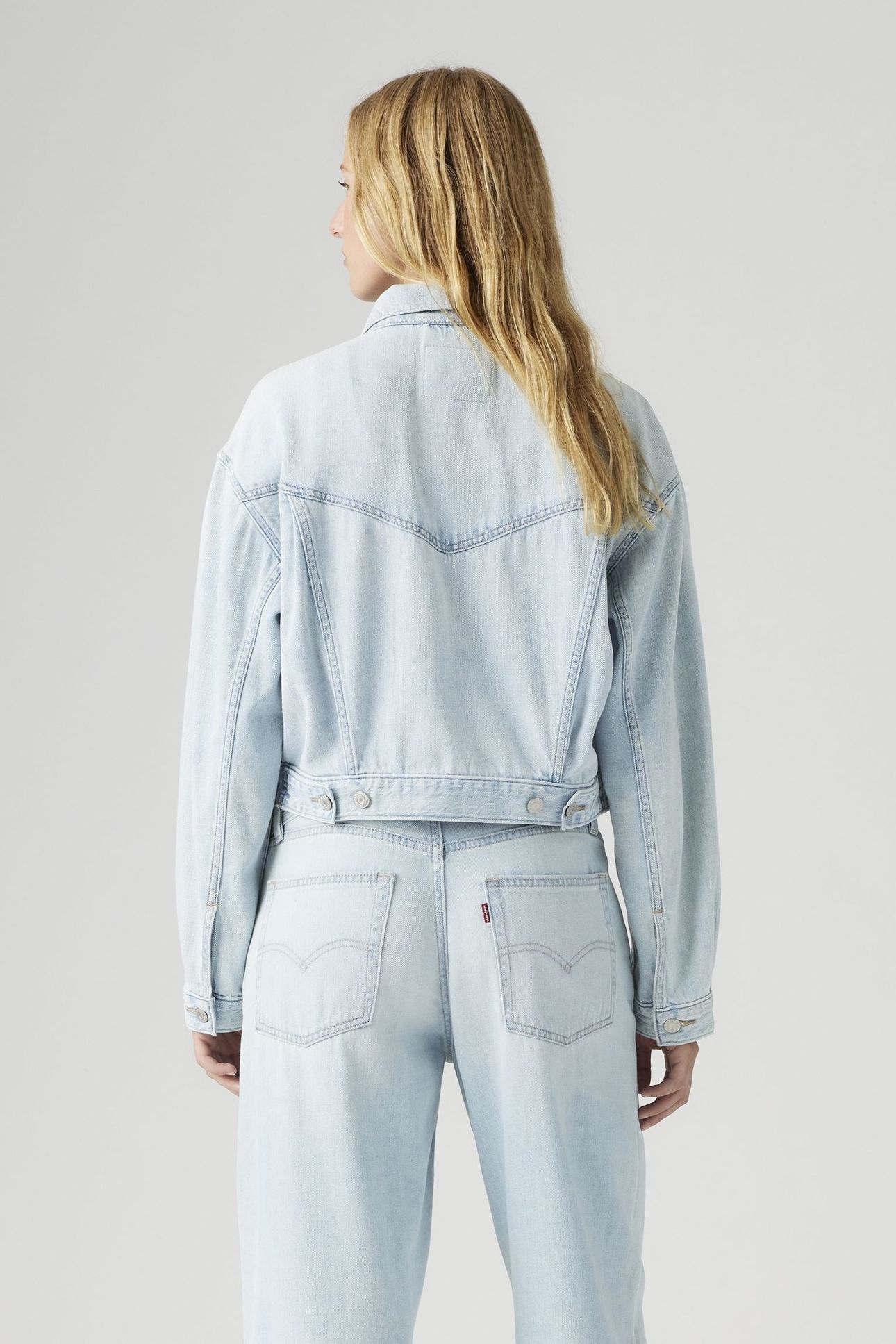 SHRUNKEN '90S LINEN+ DENIM TRUCKER JACKET 2