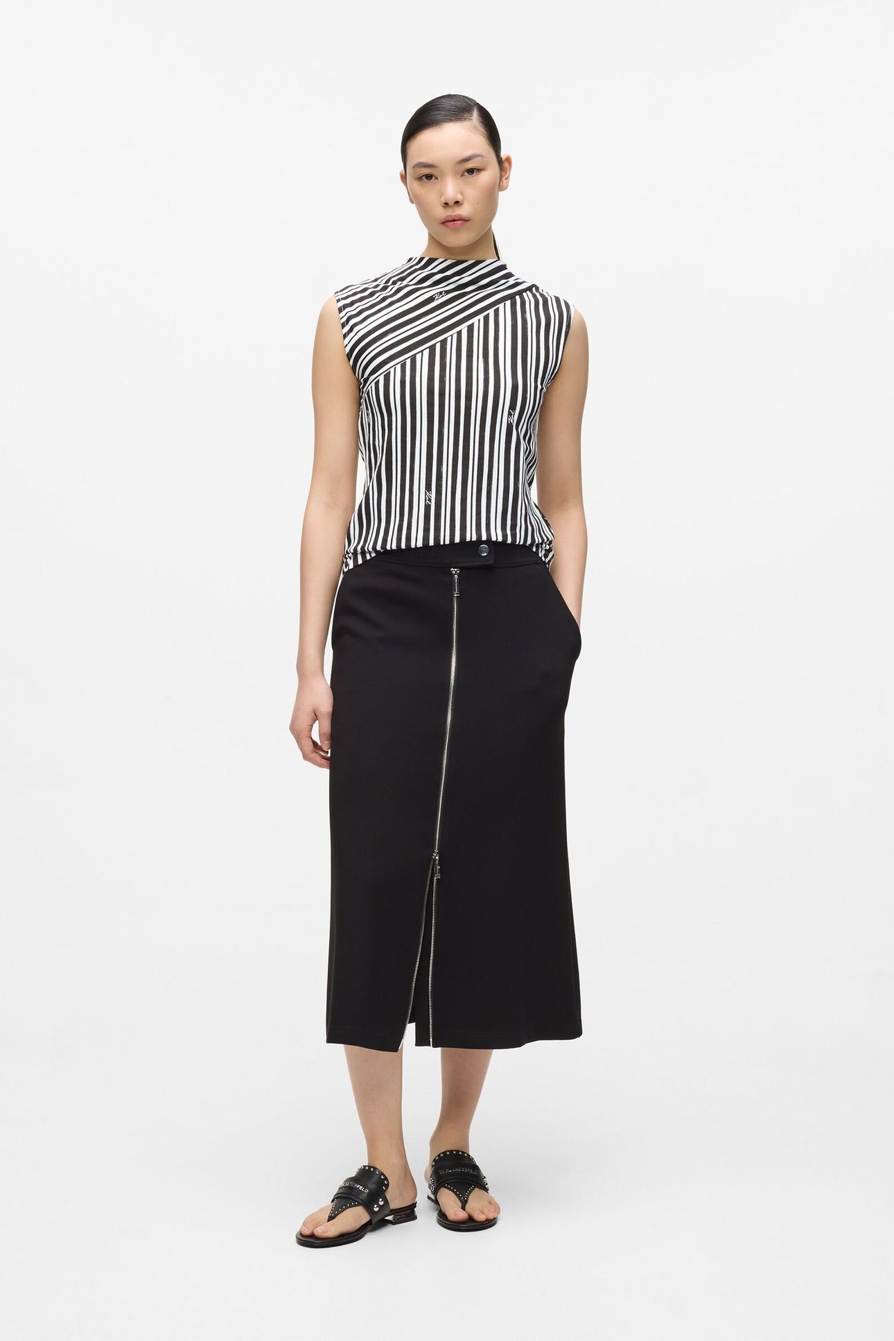 STRIPED FEMININE T-SHIRT BLACK STRIPES 3