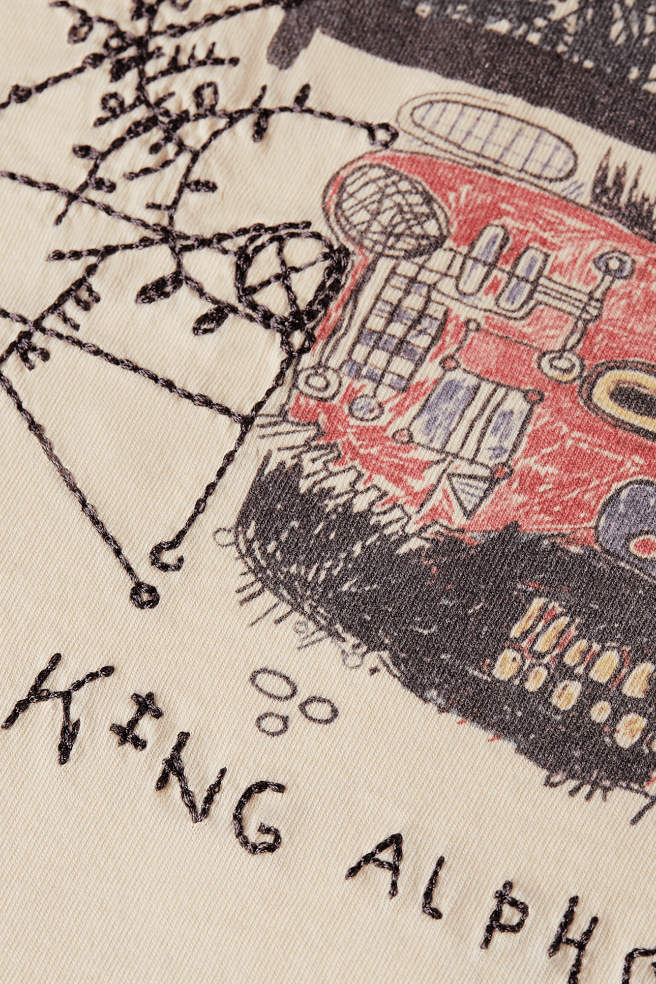 BASQUIAT ARTWORK RELAXED FIT TSHIRT LIGHT BEIGE 3