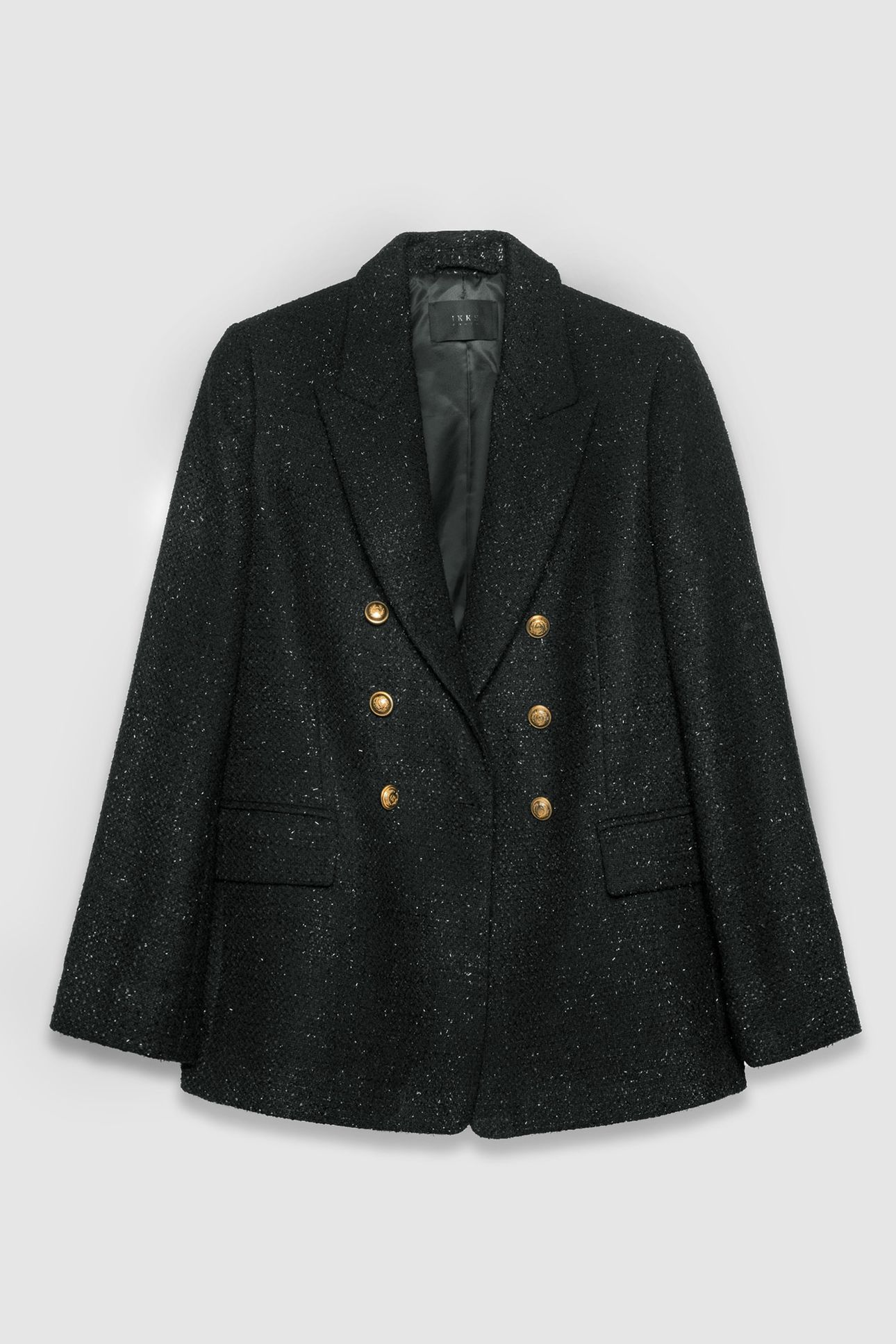 BLACK GLITTERY TWEED-STYLE SUIT JACKET 4