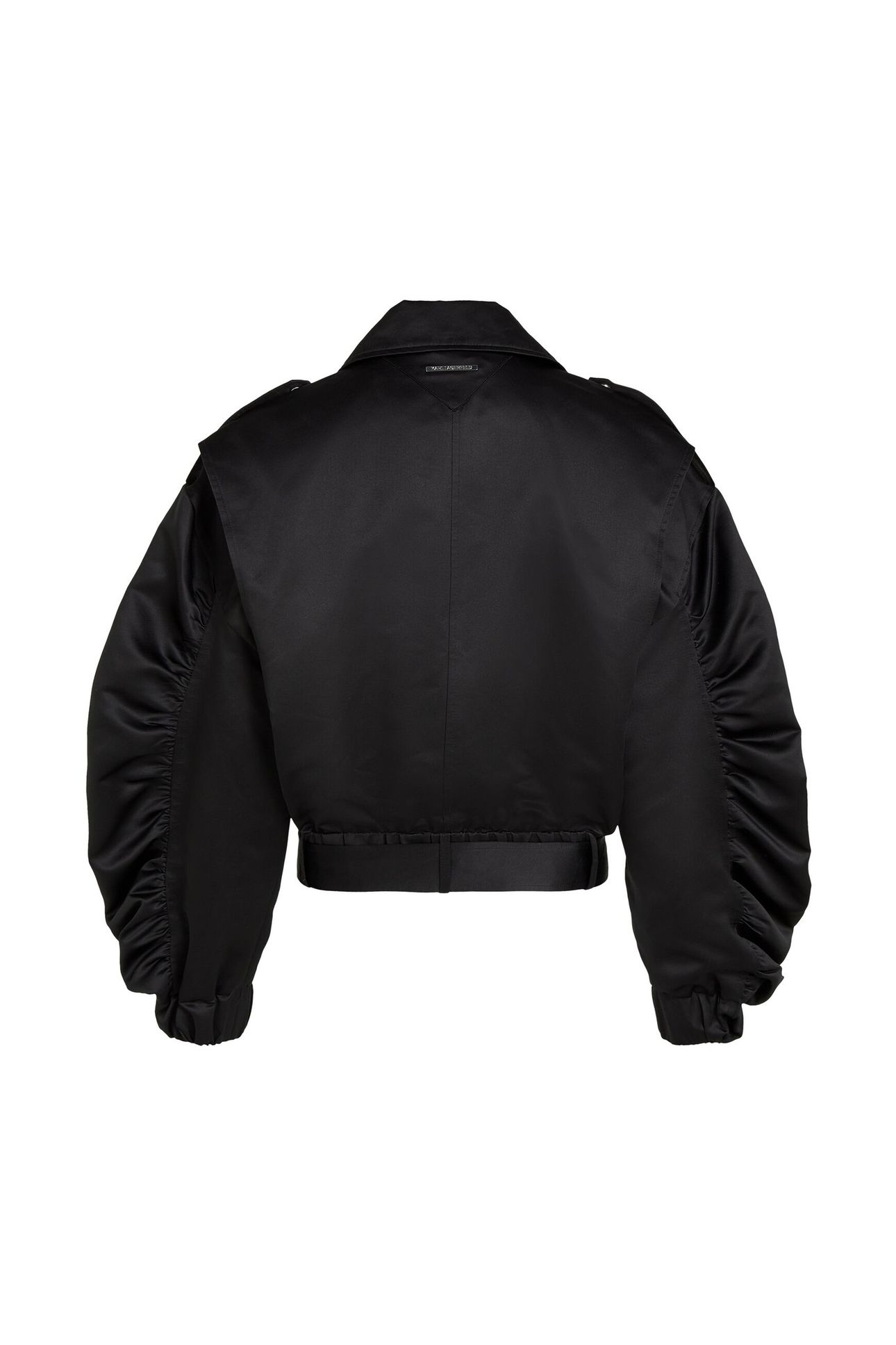BIKER SATIN BOMBER BLACK 5