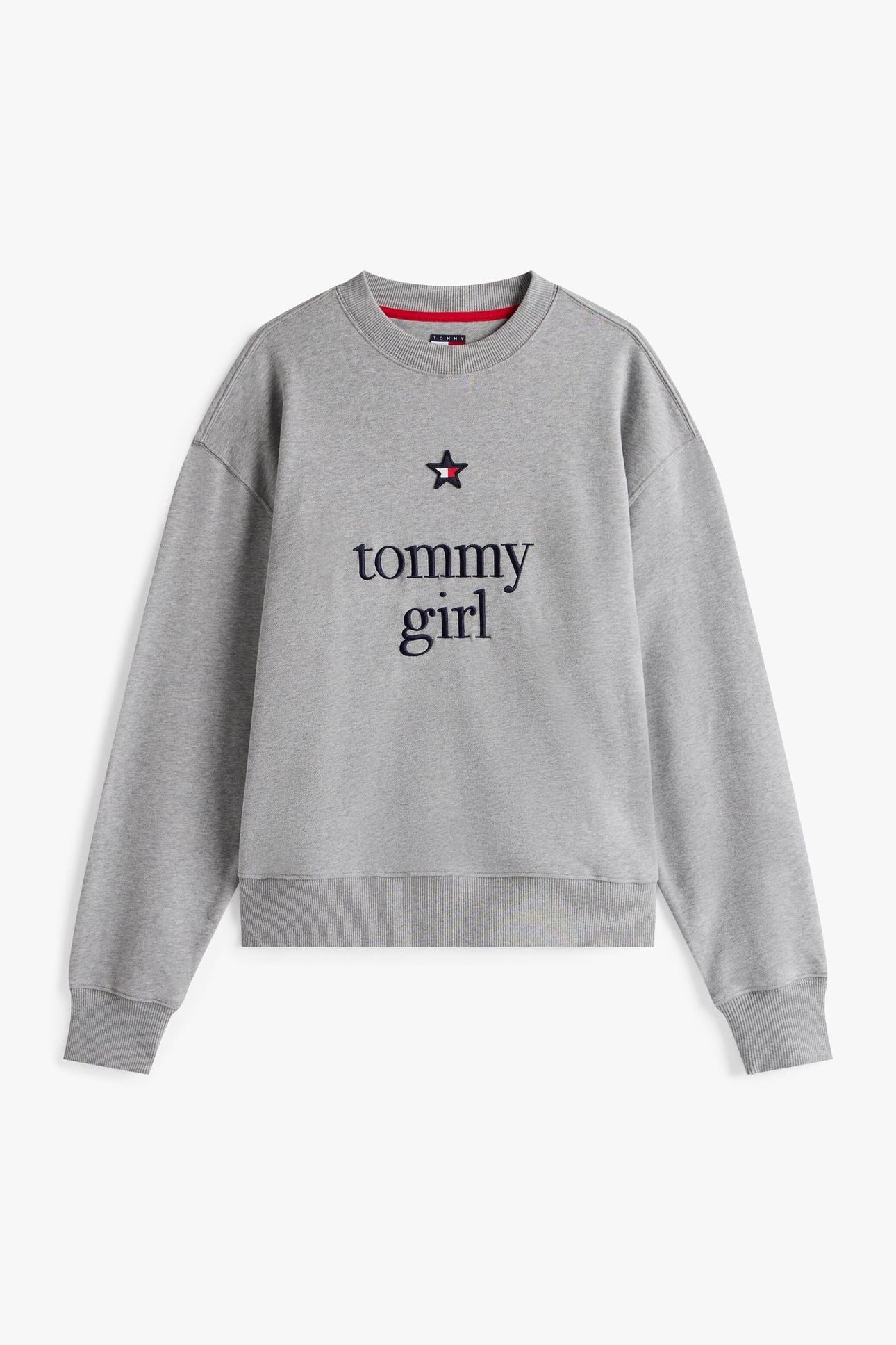 UNISEX TOMMY GIRL GRAPHIC CREW LIGHT GREY MARL 9