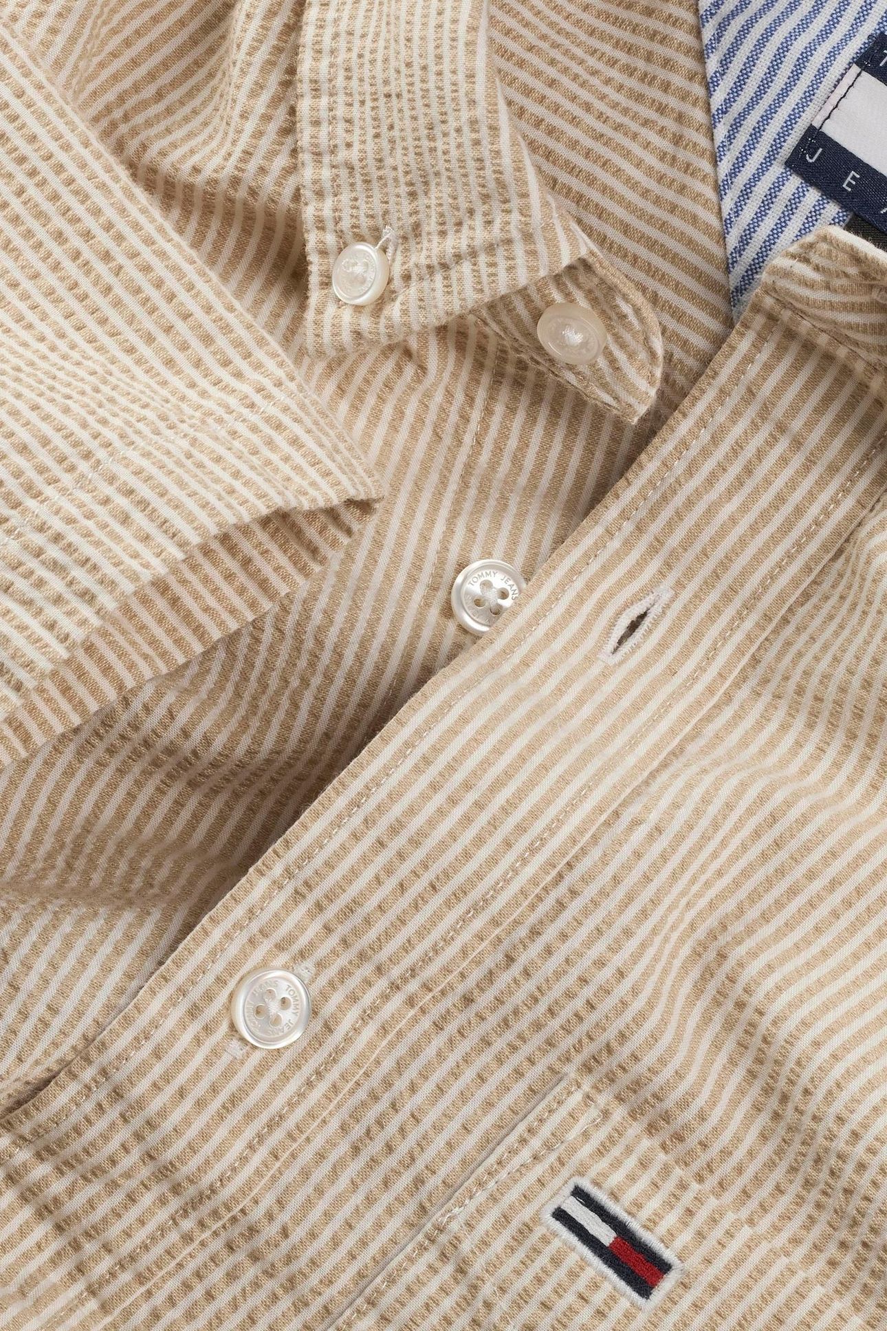 TJM REG SEERSUCKER SHIRT RELIC TAN STRIPES 3