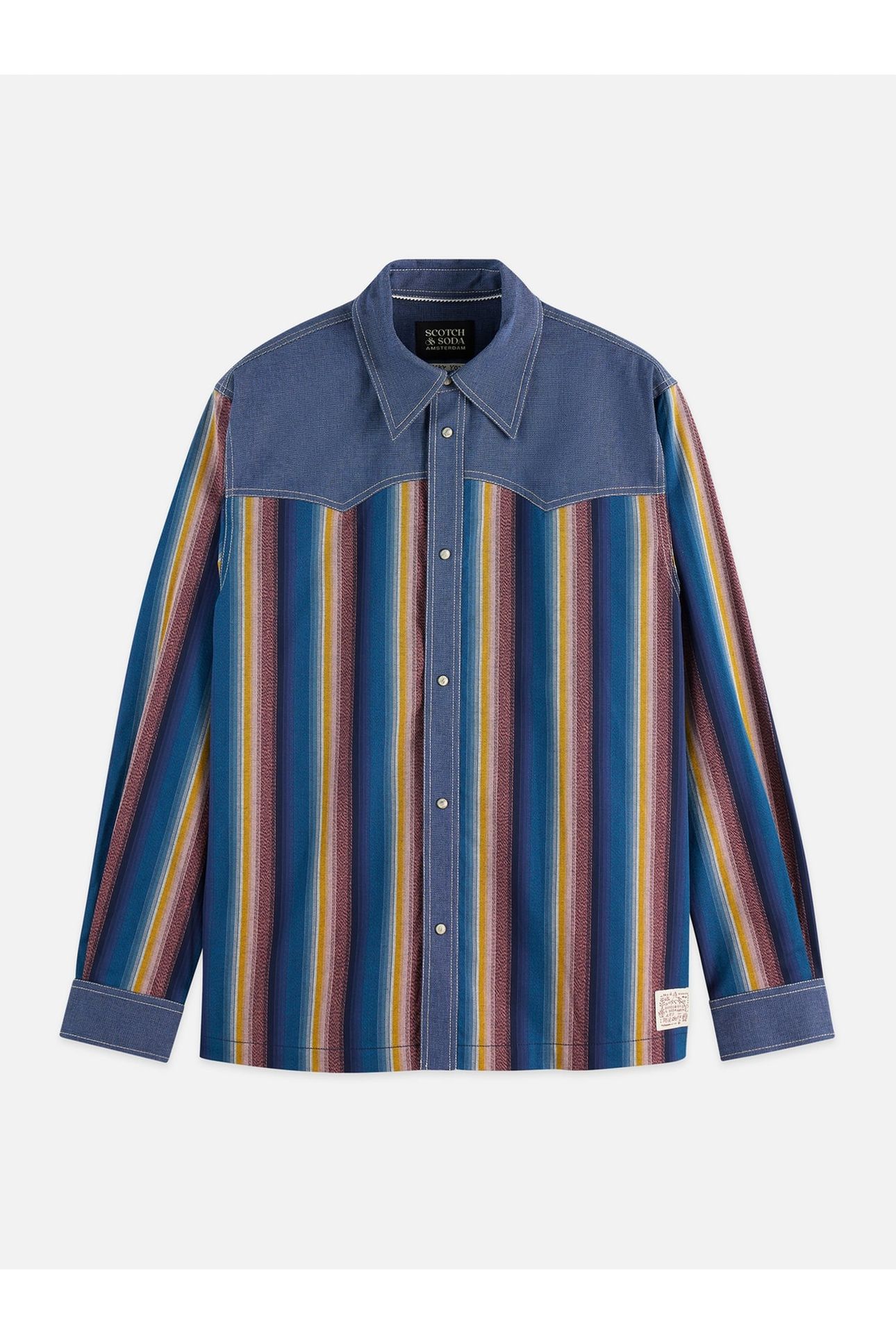MULTICOLOR STRIPE WESTERN SHIRT NAVY 1