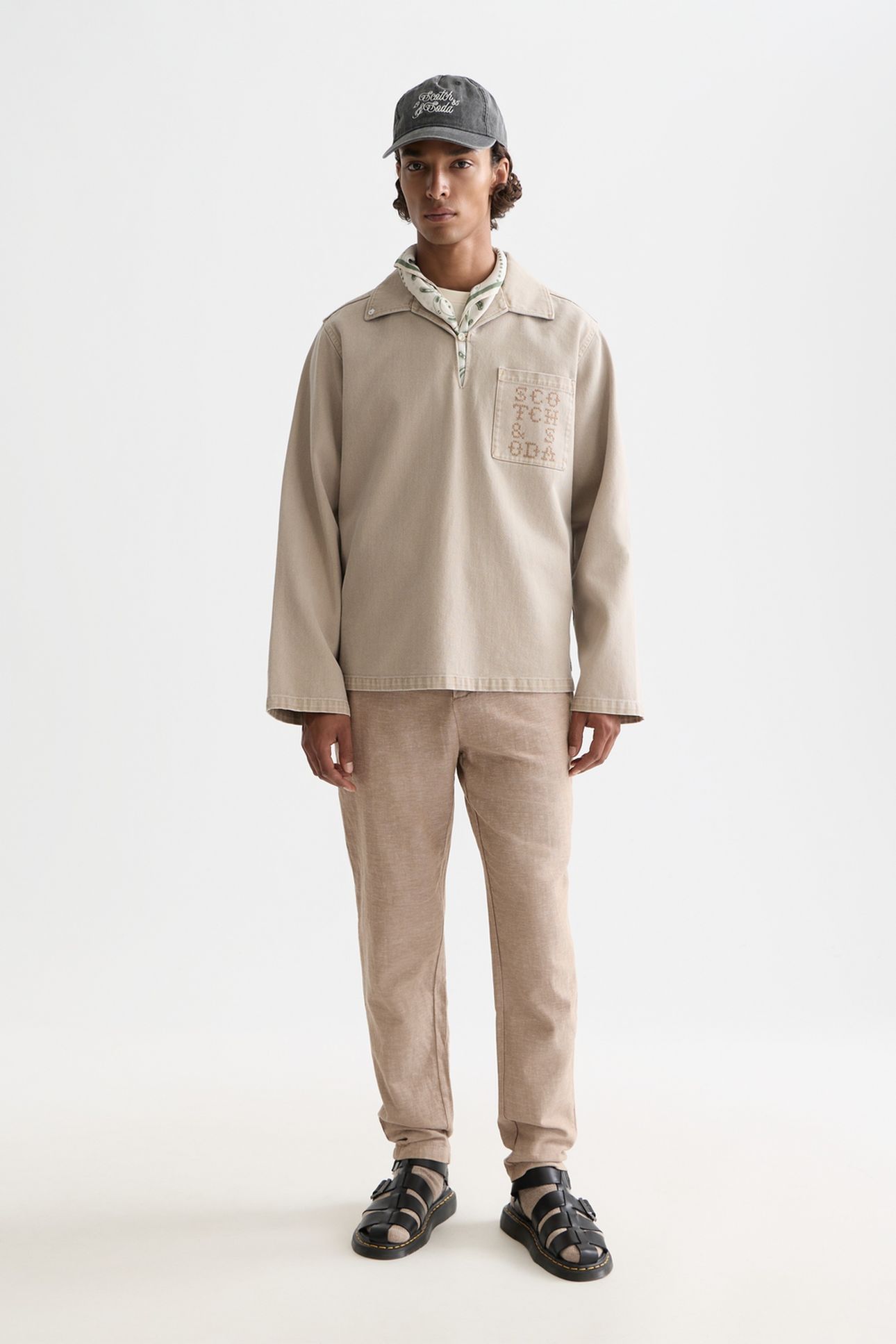 SEASONAL CORE WARREN COTTON LINEN JOGGER LT PASTEL BROWN 3