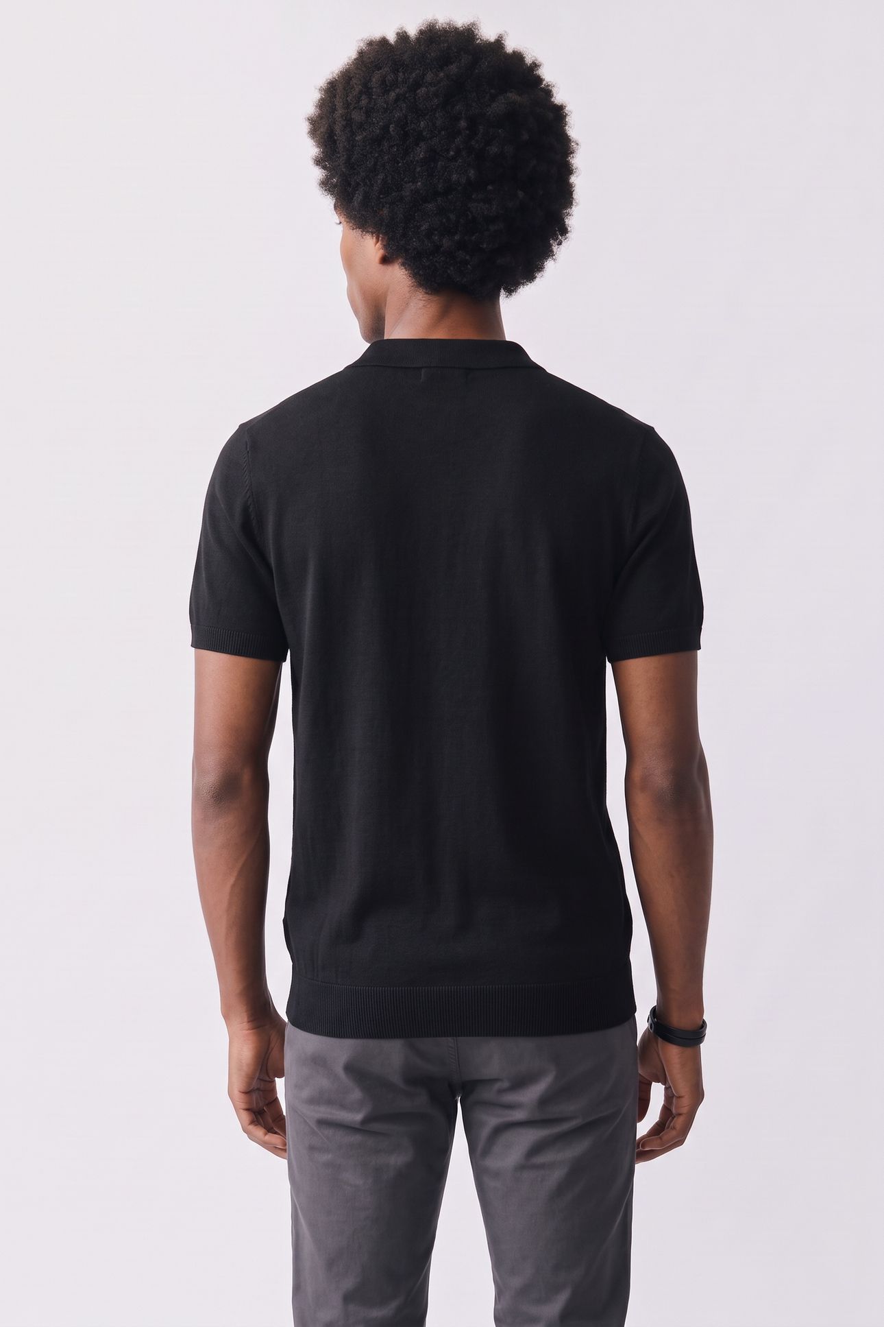 POLO ZIP S/S LUX BLACK 2
