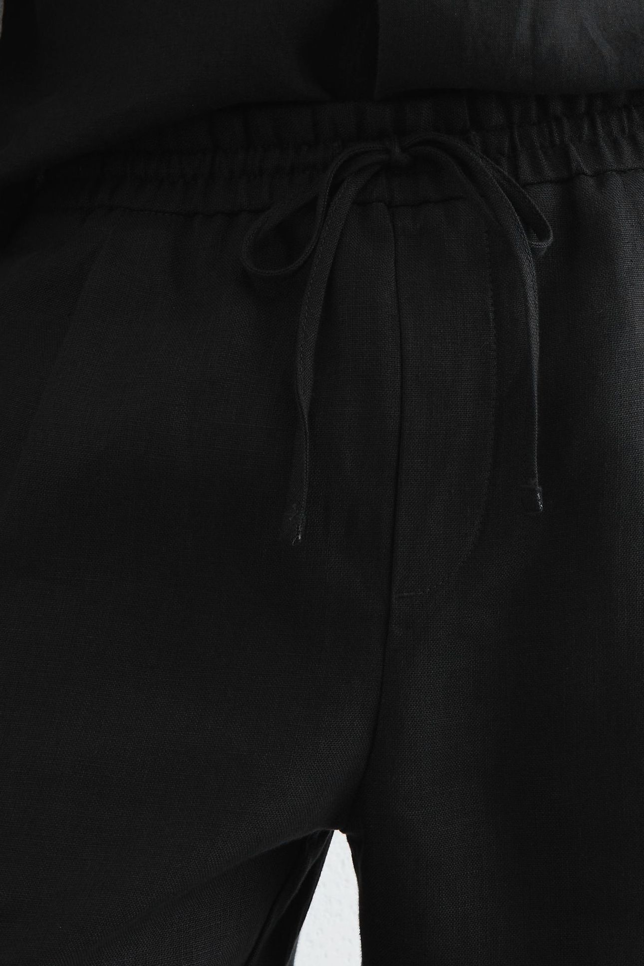 RELAXED LINEN DRAWSTRING TROUSER BLACK 6