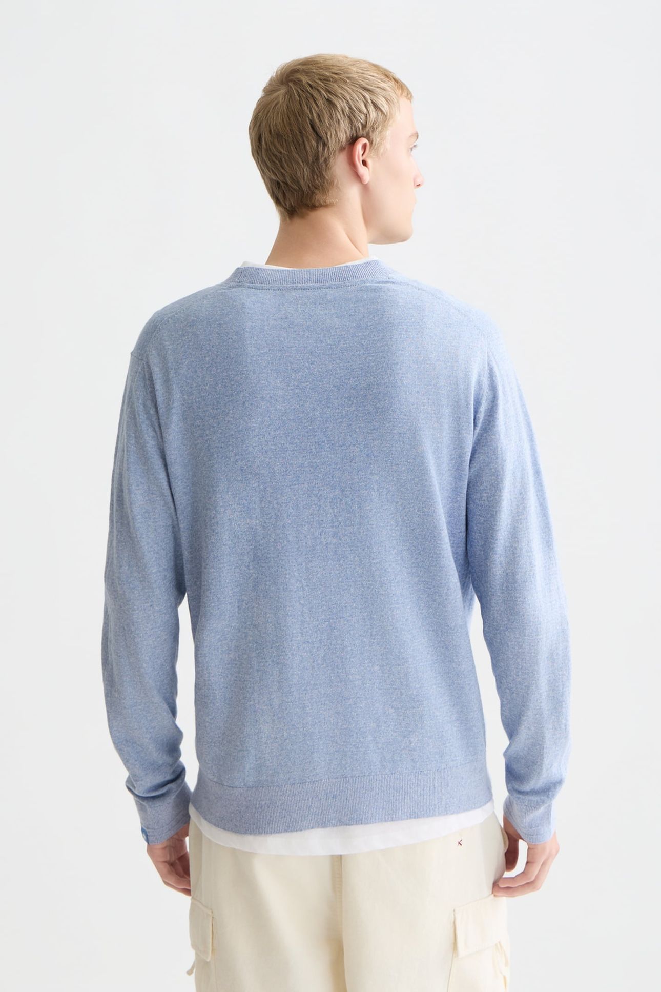 LINENBLEND MELANGE REGULARFIT PULLOVER NAVY 2