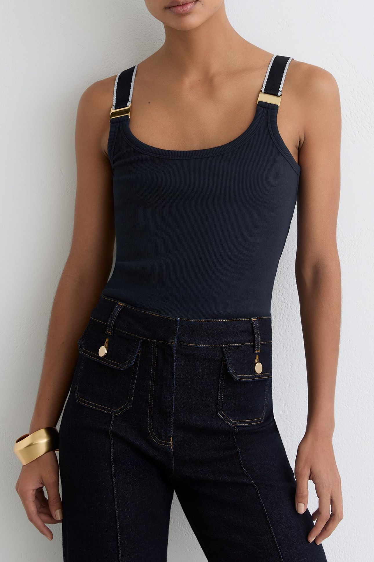 HARDWEAR DETAIL VEST NAVY/WHITE 1