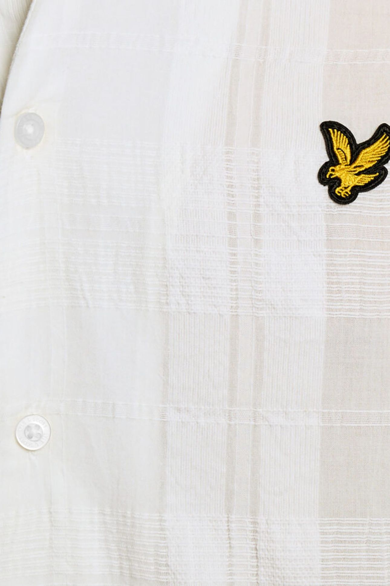 CHECK LONG SLEEVE REVERE COLLAR SHIRT WHITE 6