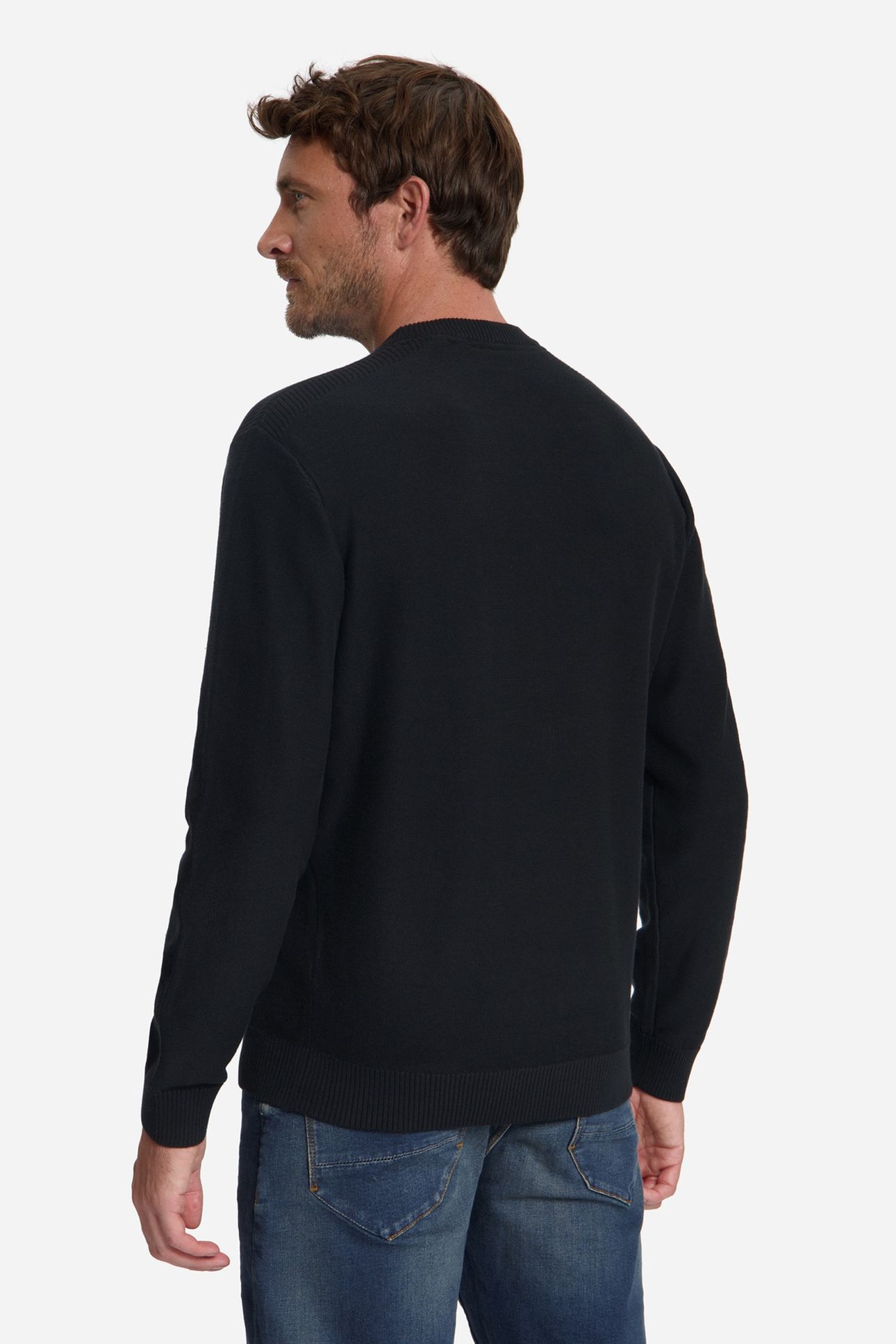 PULLOVER CREWNECK SHOULDER DETAIL BLACK 2