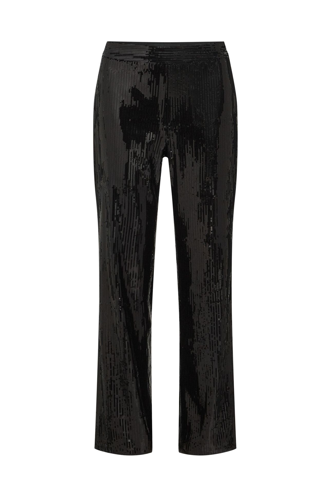SEQUINS STRAIGHT PANTS BLACK 1