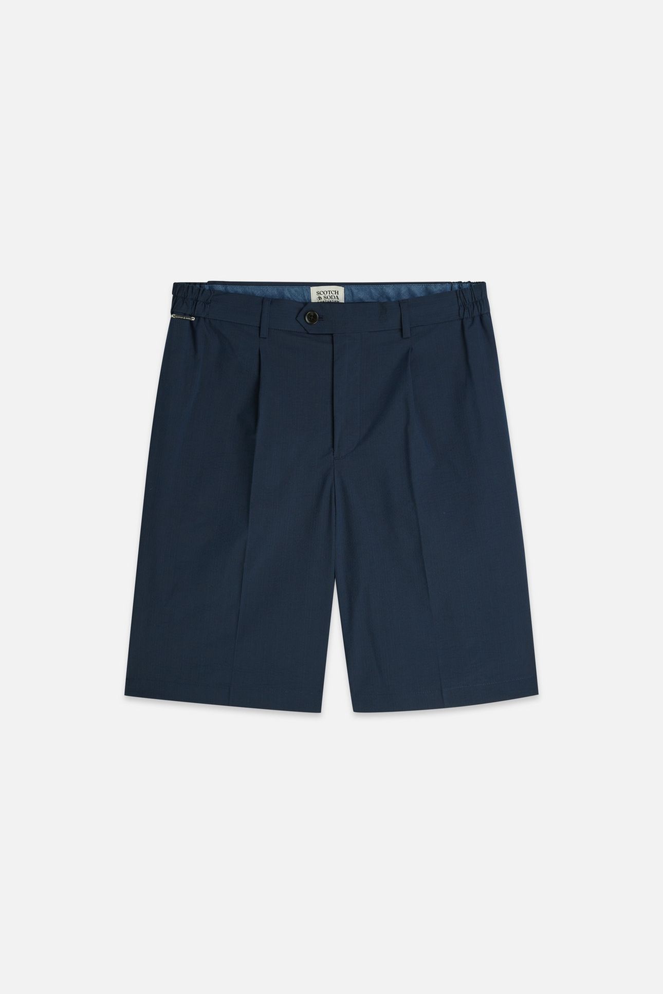 SEERSUCKER WIDEFIT BERMUDA SHORTS NAVY 4
