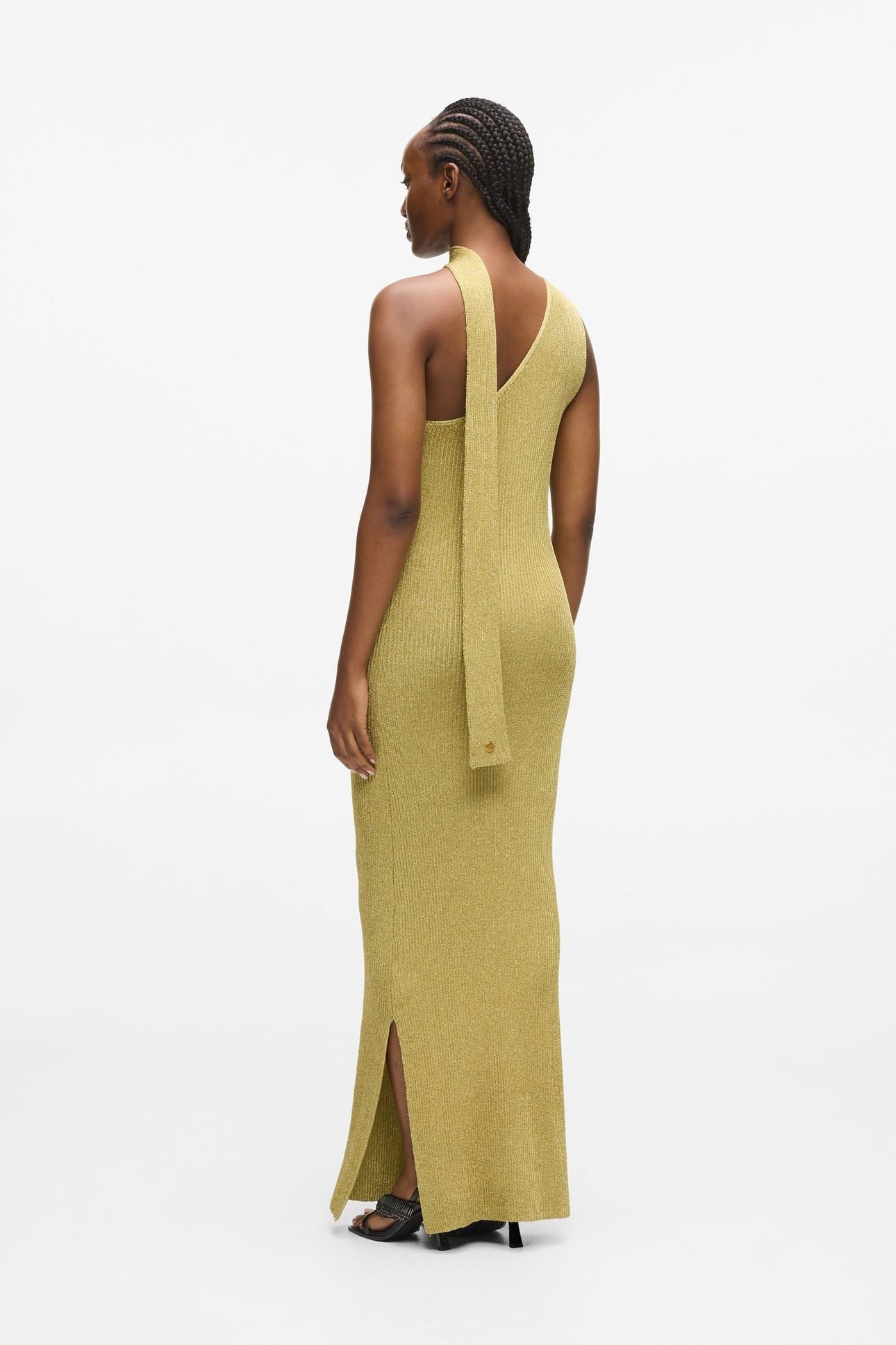 LUREX KNIT DRESS LIGHT GOLD 3