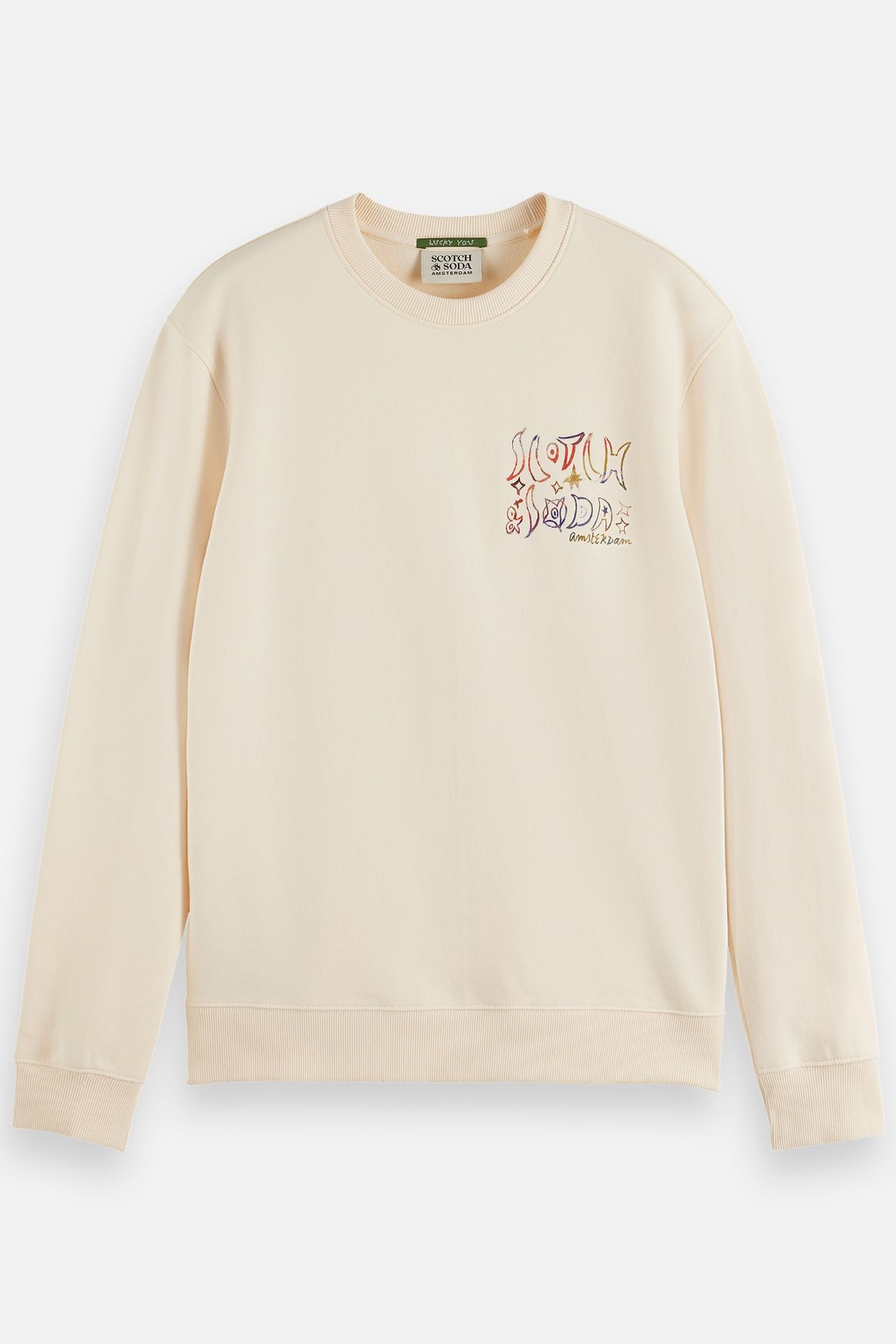 FRONT AND BACK ARTWORK REGULAR-FIT SWEATSHIRT LIGHT BEIGE 1