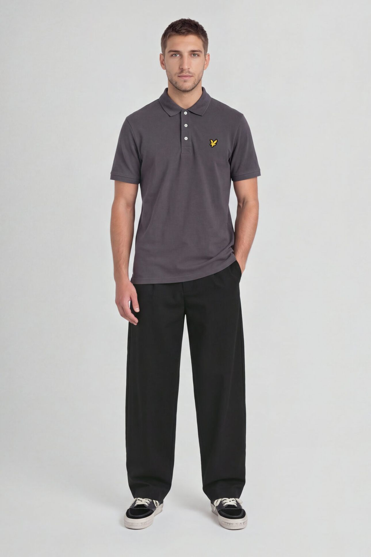 PLAIN POLO SHIRT CHARCOAL 3