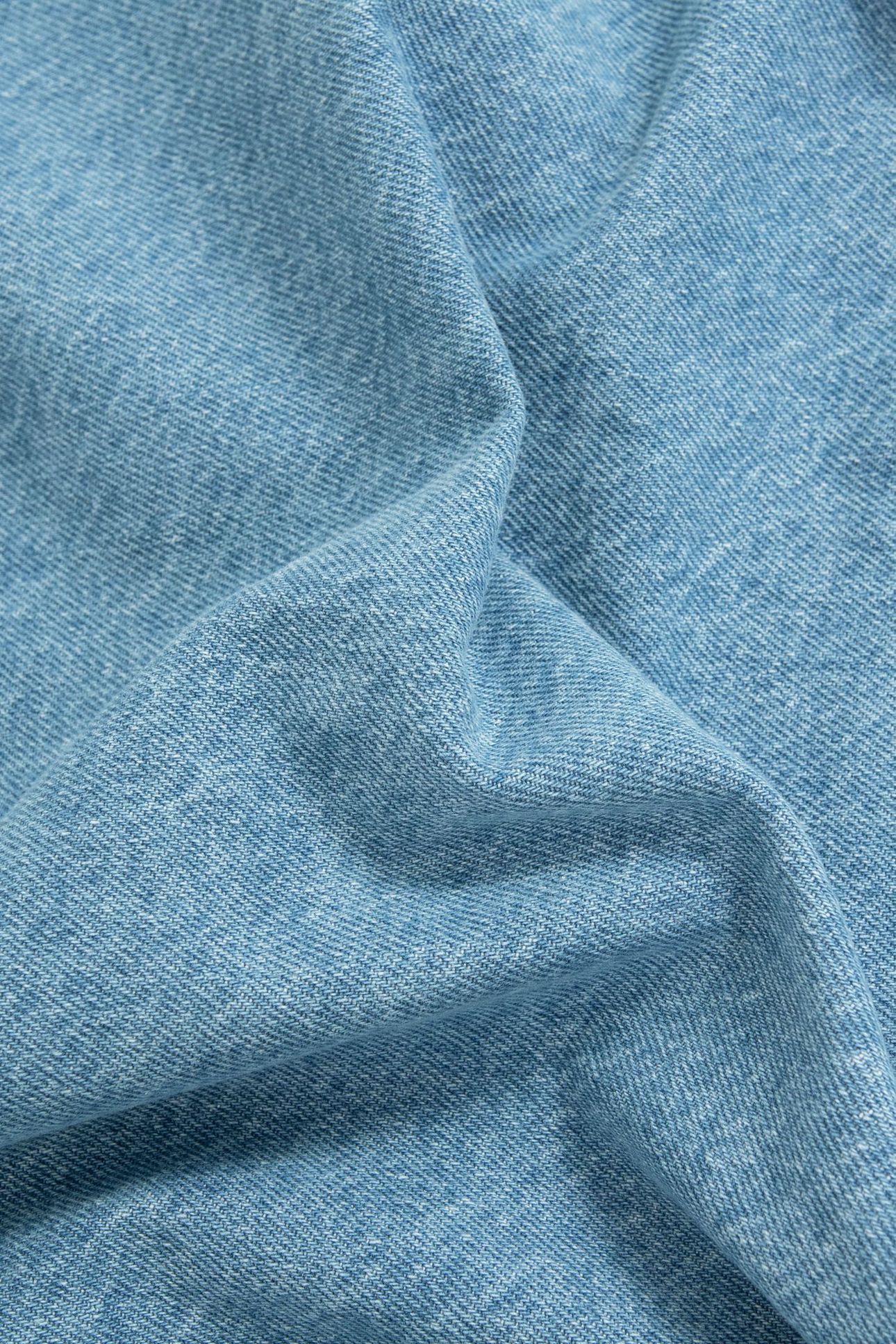 BLUE WATERLESS DENIM COLLARLESS JACKET 6