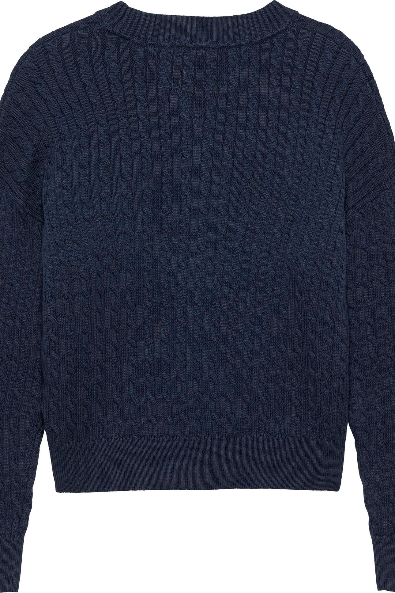 GIRLS CABLE KNIT SWEATER DARK BLUE 2
