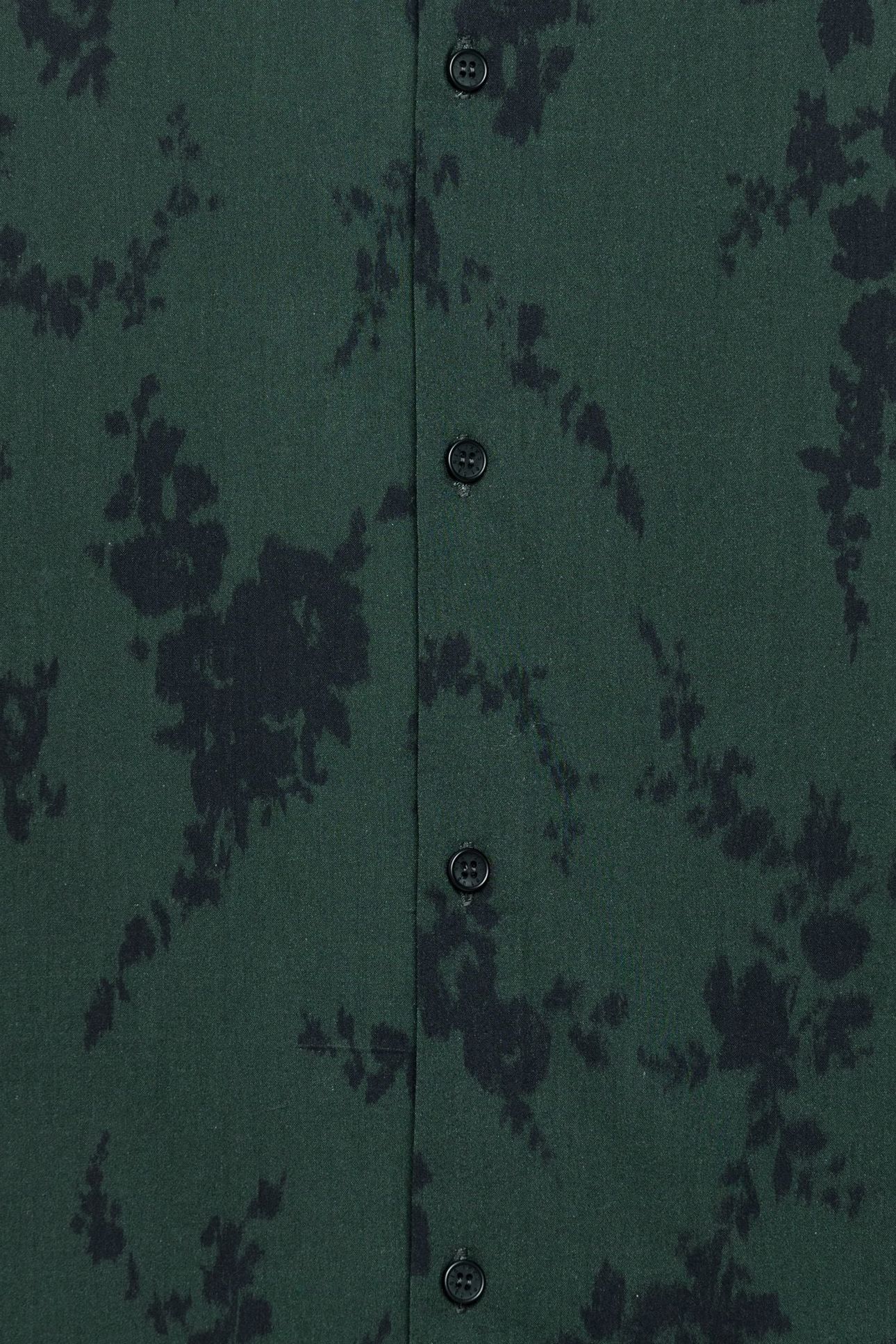 GREEN BLURRED FLORAL SLIM LONG-SLEEVED SHIRT 7