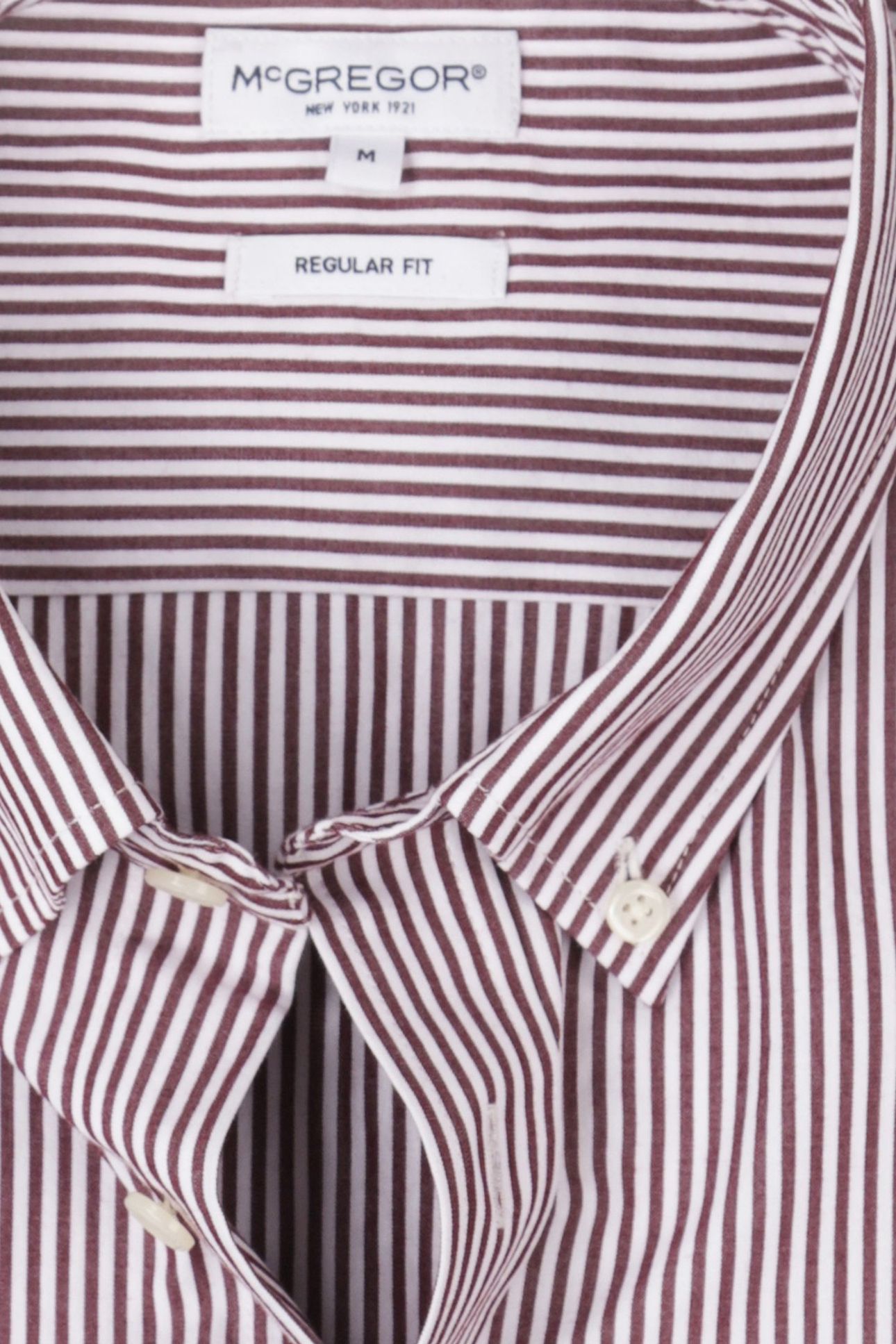 POPLIN STRIPE PEACHED SHIRT BURGUNDY 7