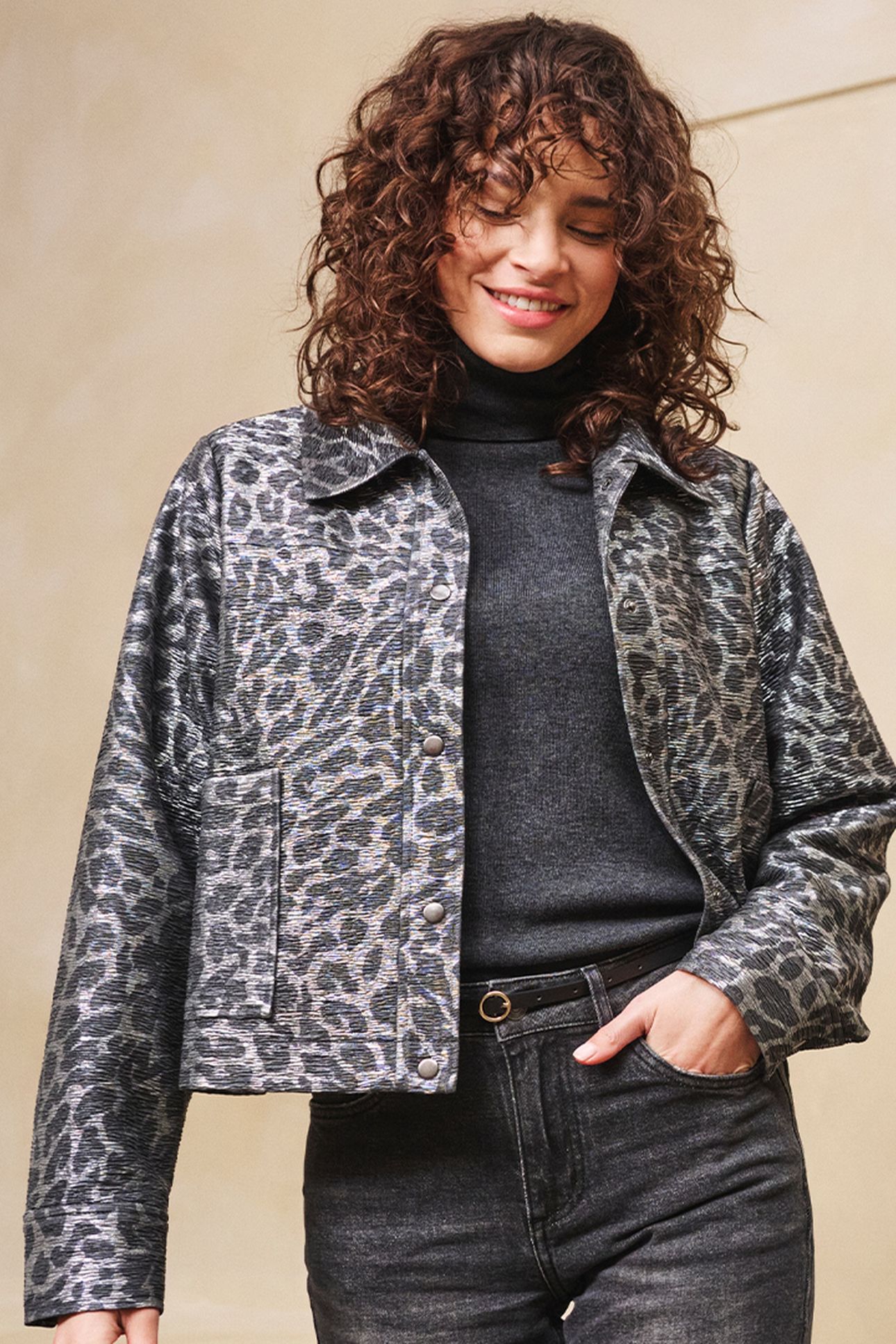JACKET LEOPARD ANTHRACITE 1