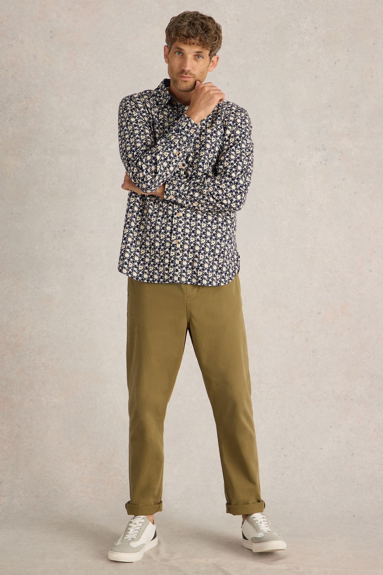FUJI FLOWER PRINTED SHIRT NAVY PR 2