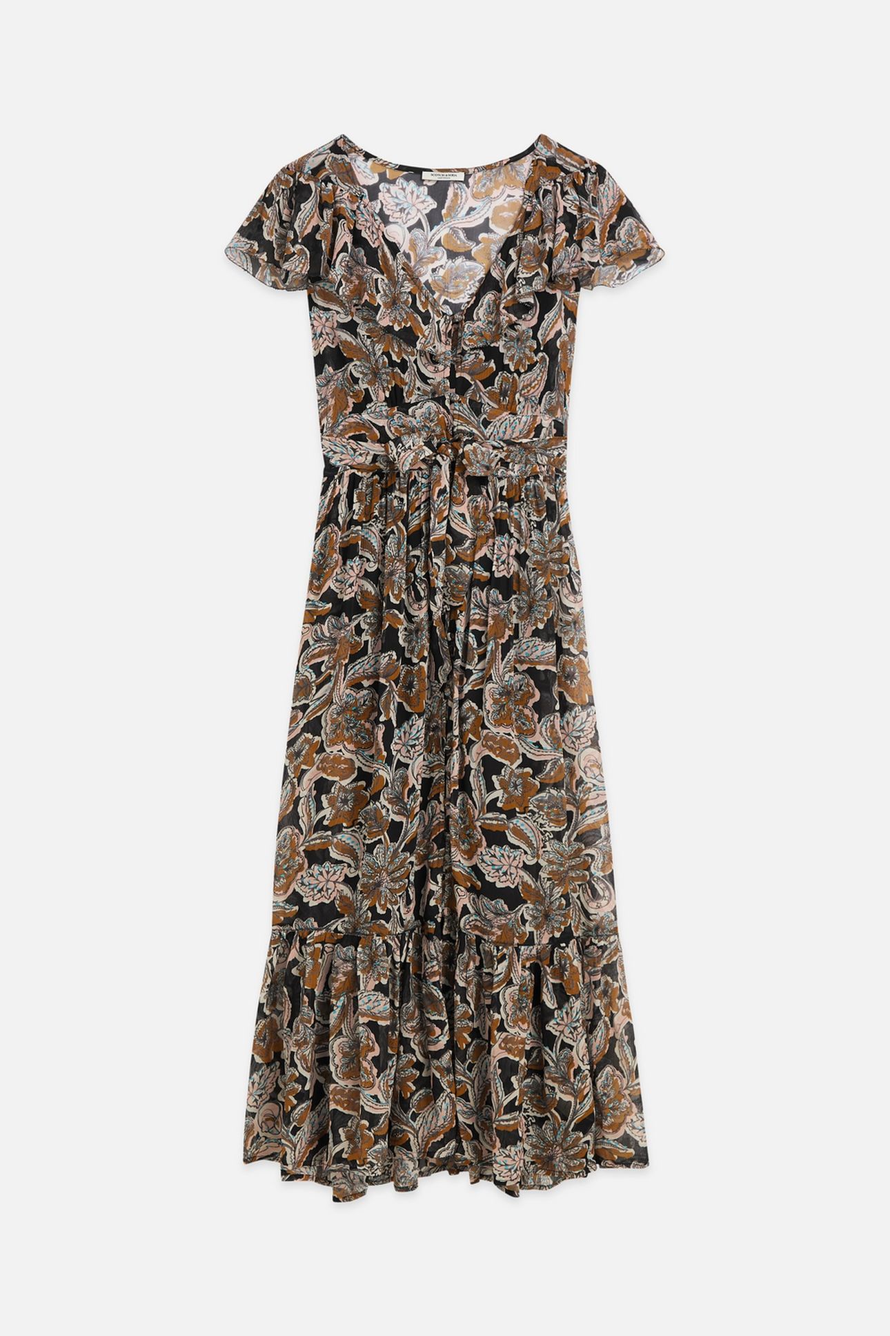 PRINTED CHIFFON MIDI DAY DRESS LUCKY BANDANA MULTI METEORITE 4