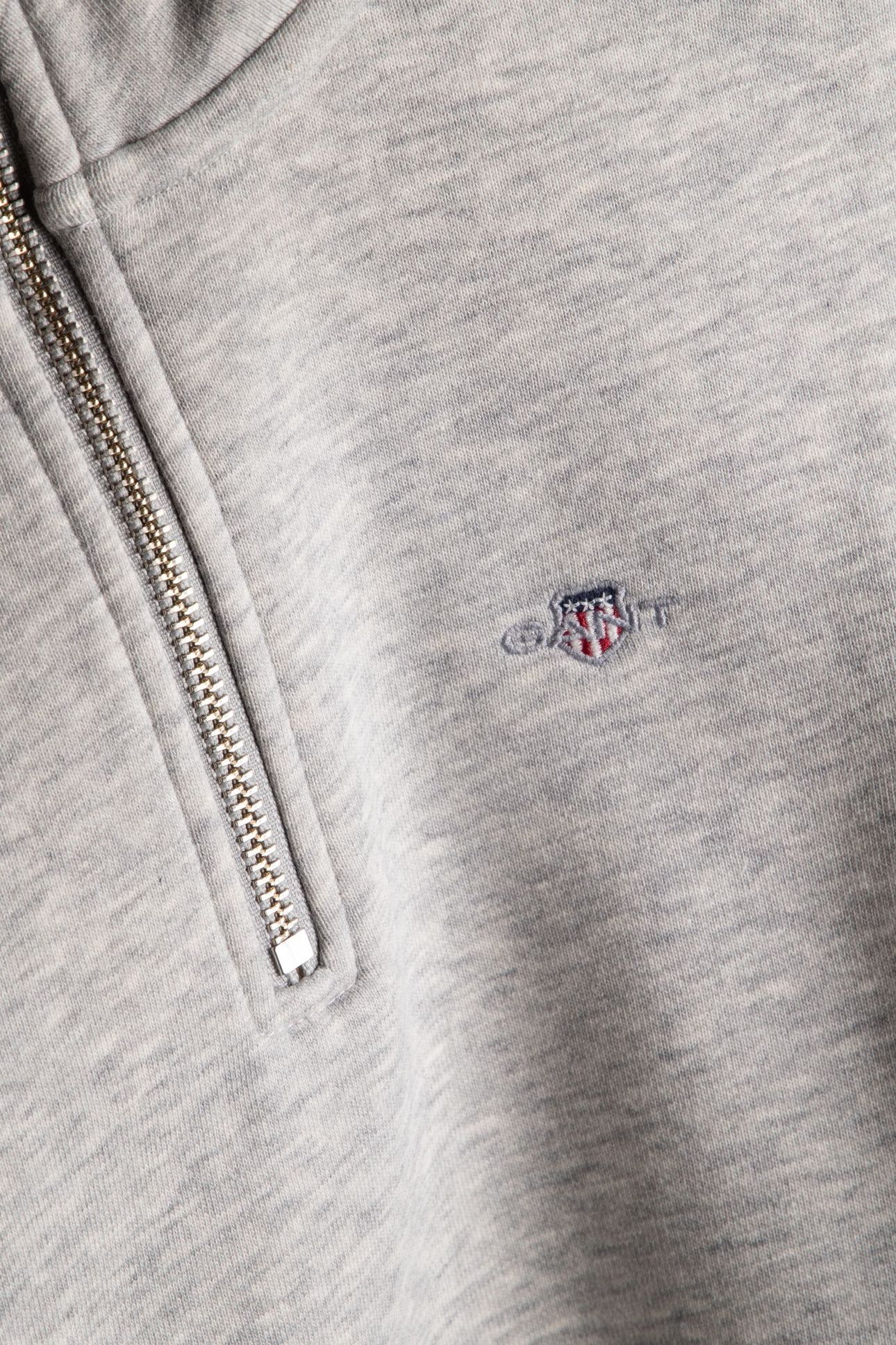 TEEN UNISEX SHIELD HALF ZIP SWEATSHIRT LIGHT GREY MELANGE 4