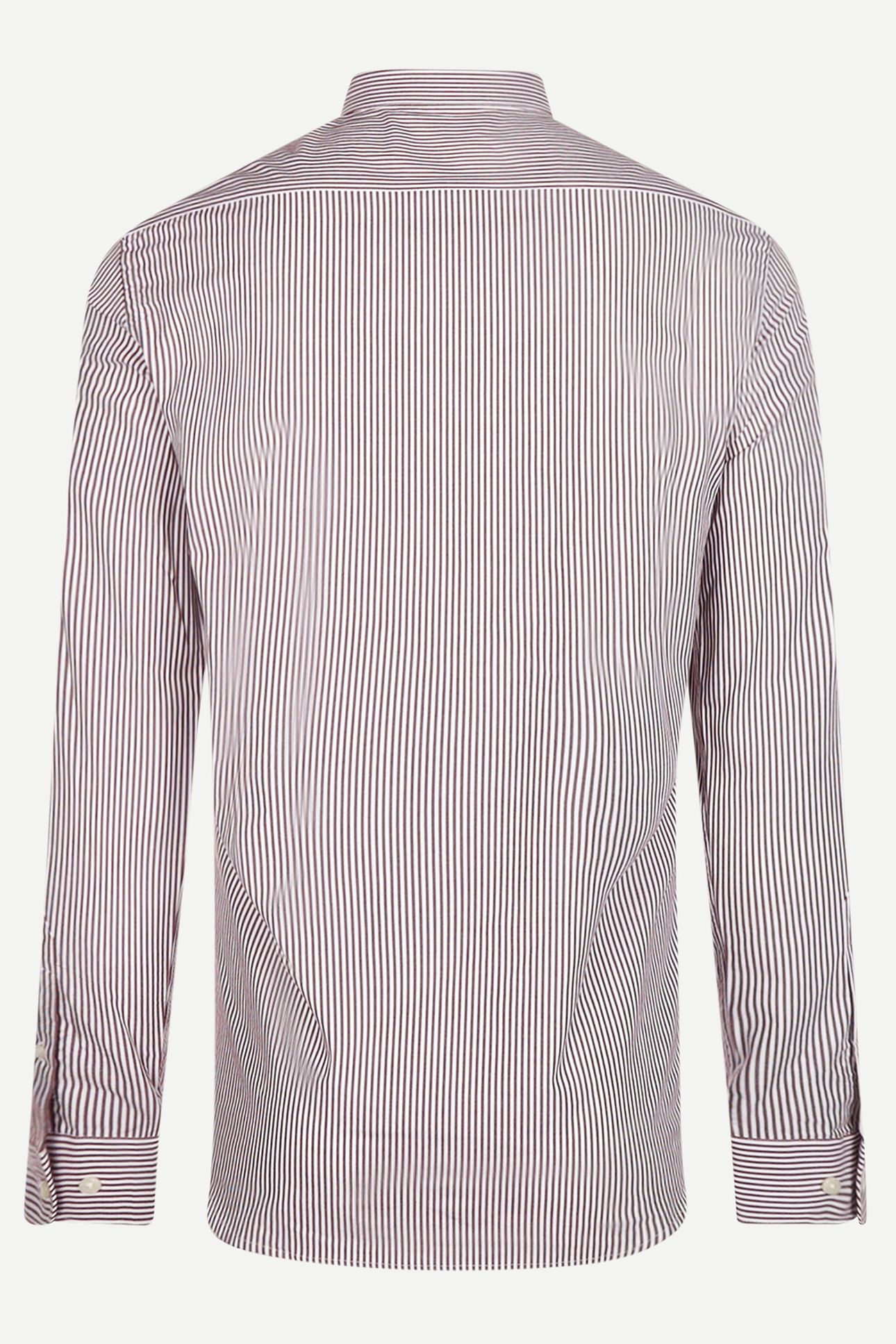 POPLIN STRIPE PEACHED SHIRT BURGUNDY 4