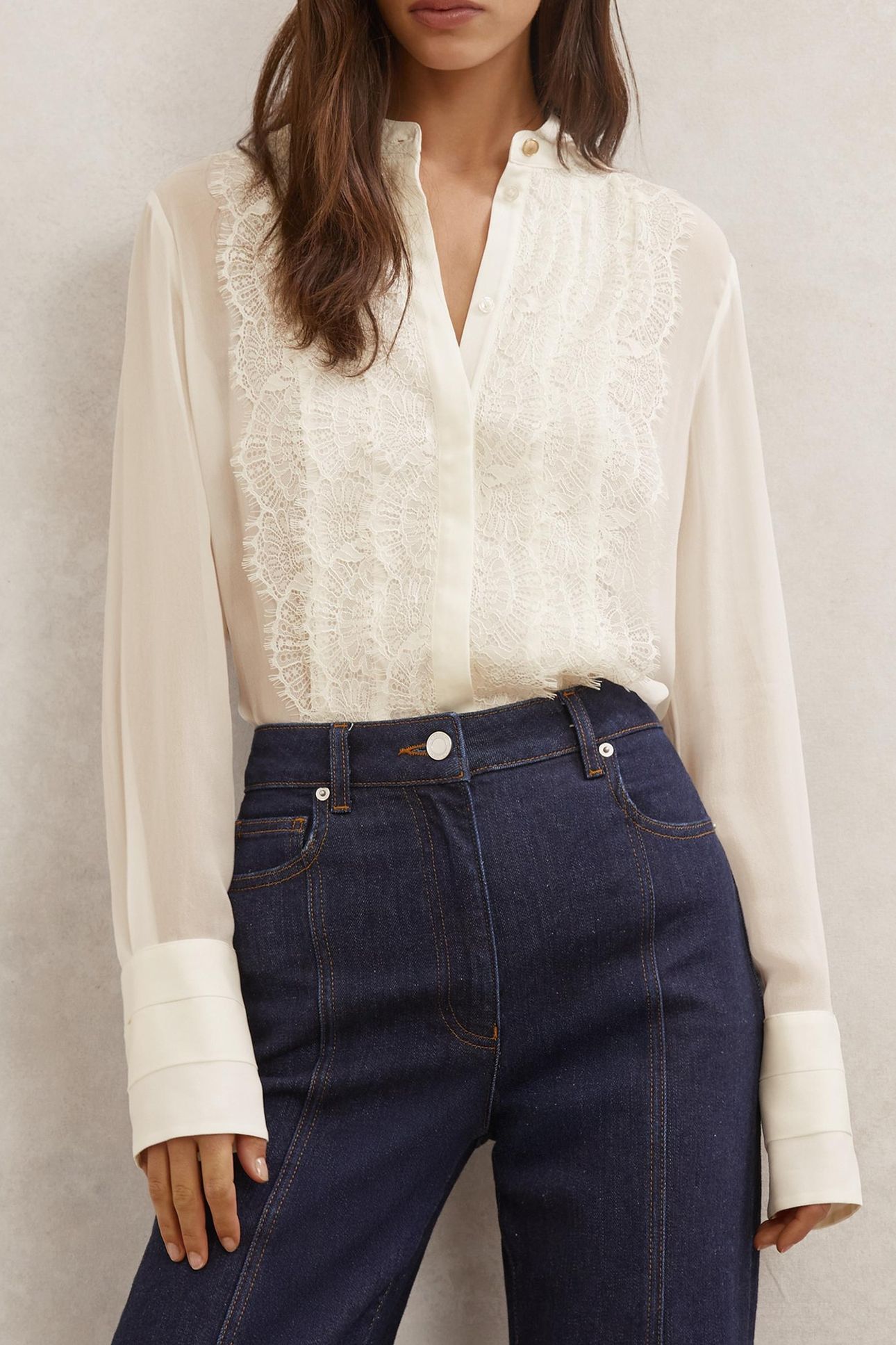 LACE DETAIL BLOUSE CREAM 1