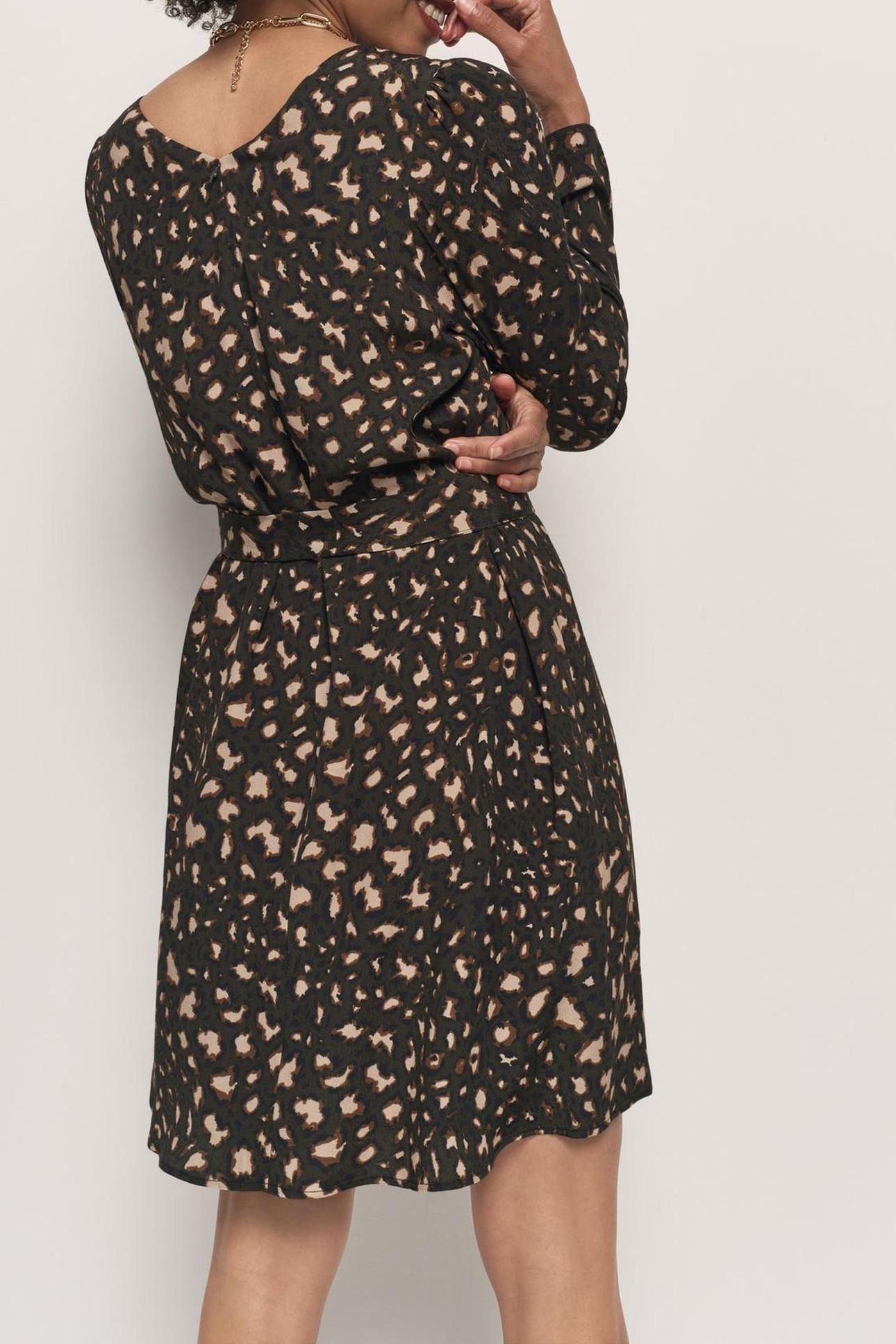 RELLA - KHAKI DRESS TACHISTE ANIMAL 2