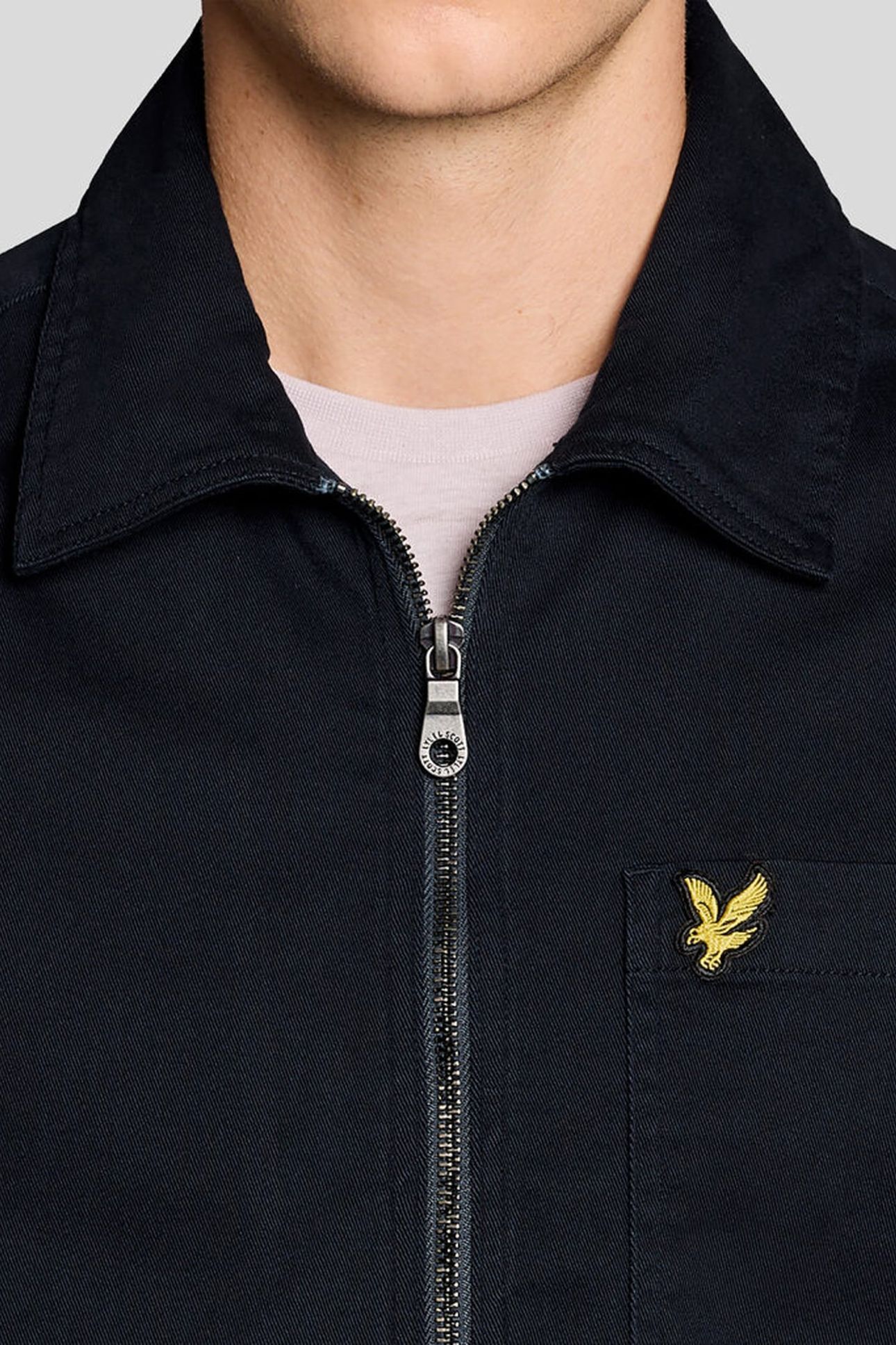 ENZYME WASH ZIP THROUGH OVERSHIRT DARK NAVY 5