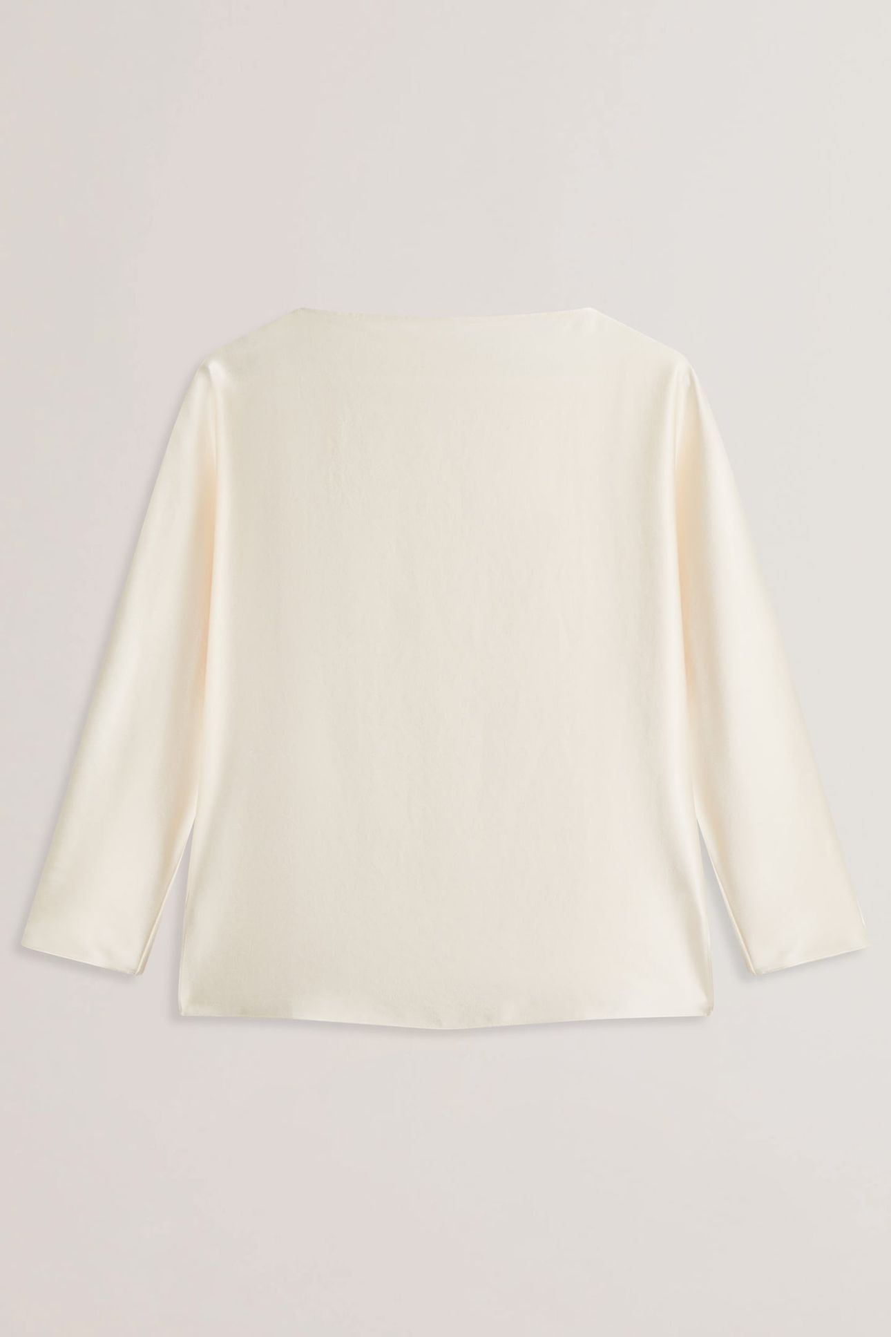 VOUGA SLASH NECK SATIN TOP IVORY 3