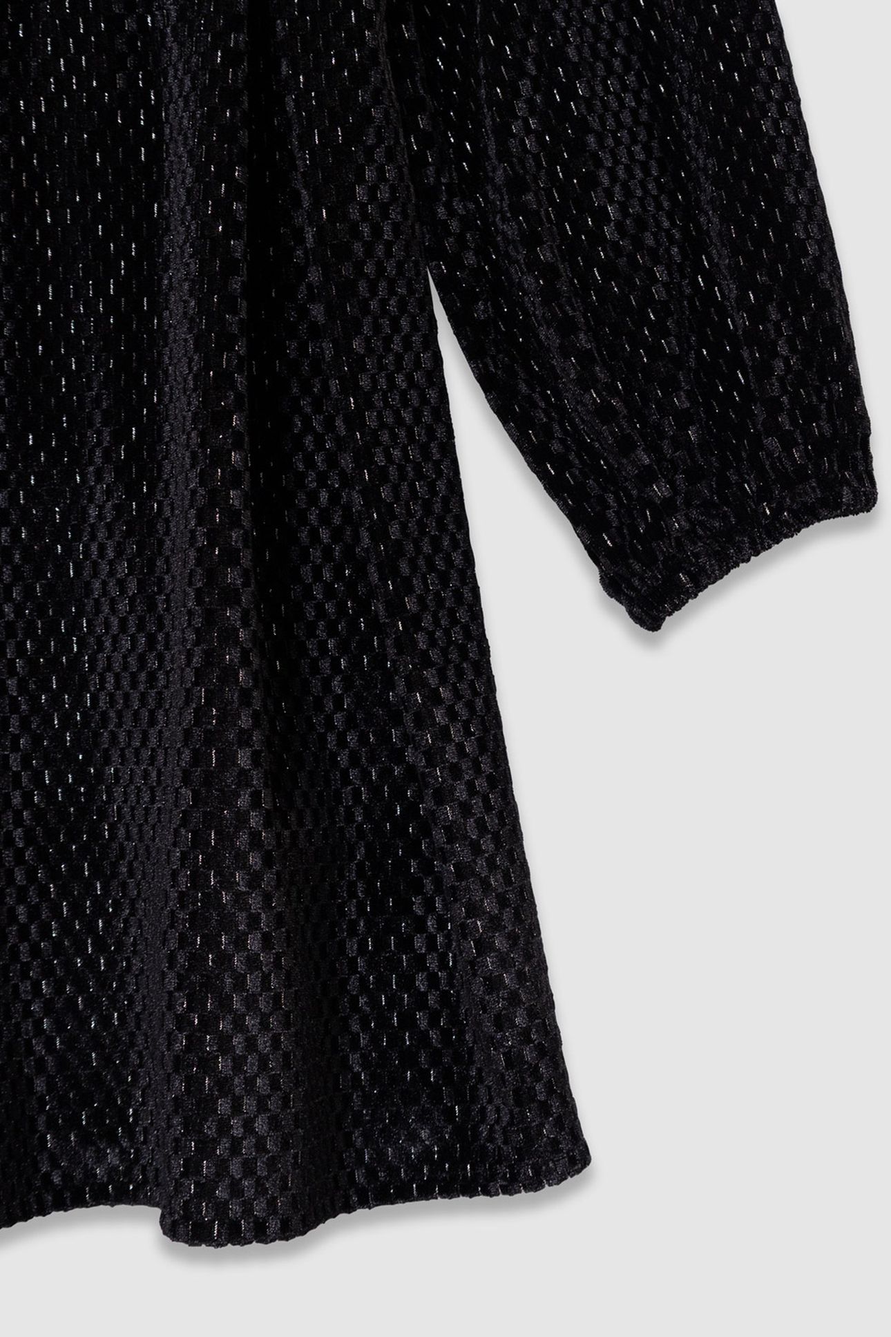 GIRL'S BLACK VELVET DRESS WITH RUFFLE DETAIL 6