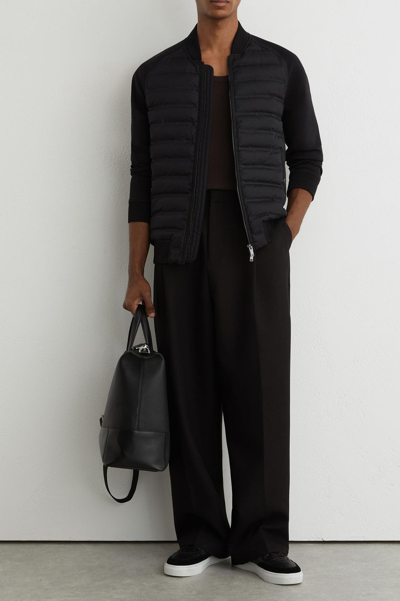LS QUILTED BOMBER JACKET BLACK 1