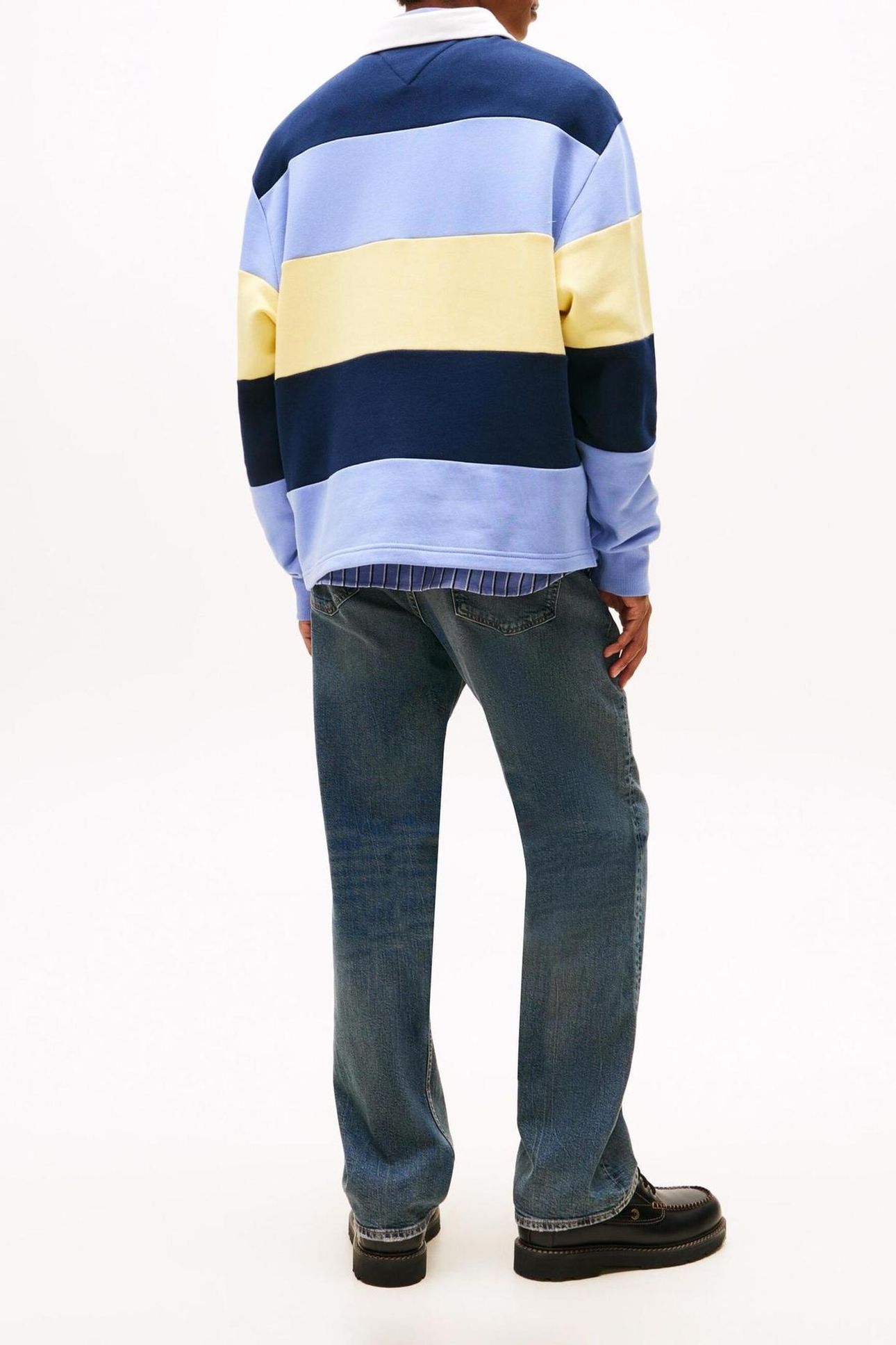 TJM RELAXED BADGE STRIPE D N NAVY/NORDIC IRIS/CITRONELLA 3