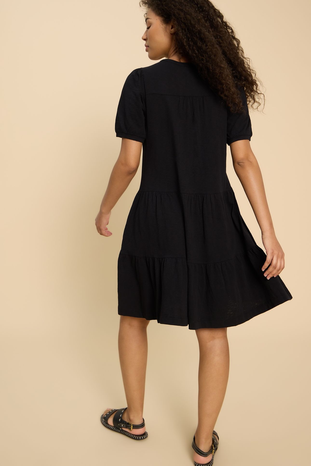 CLARA COTTON JERSEY DRESS PURE BLK 2