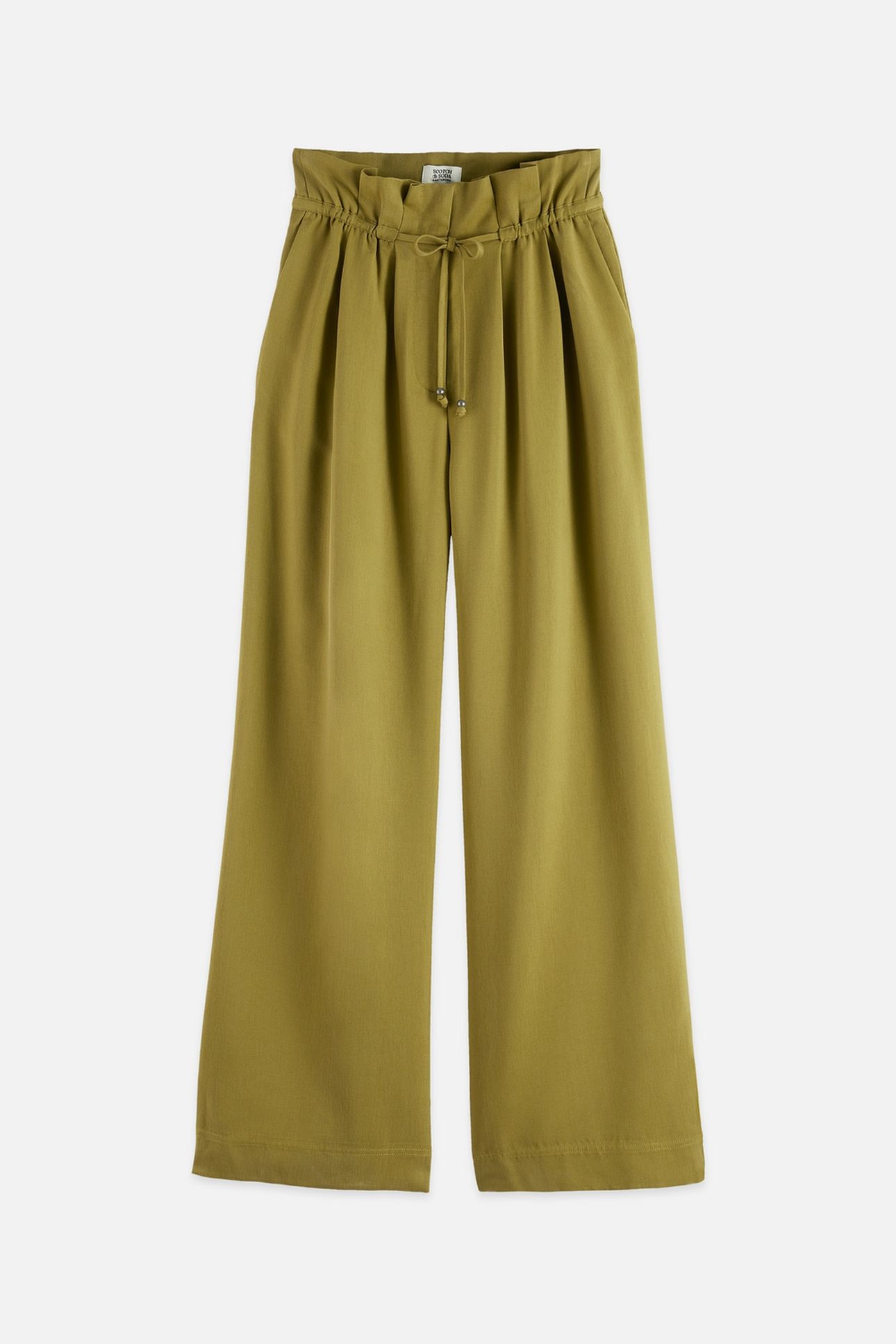 JUNE - HIGH RISE WIDE LEG TWILL PAPERBAG PANTS GREEN MOSS 4