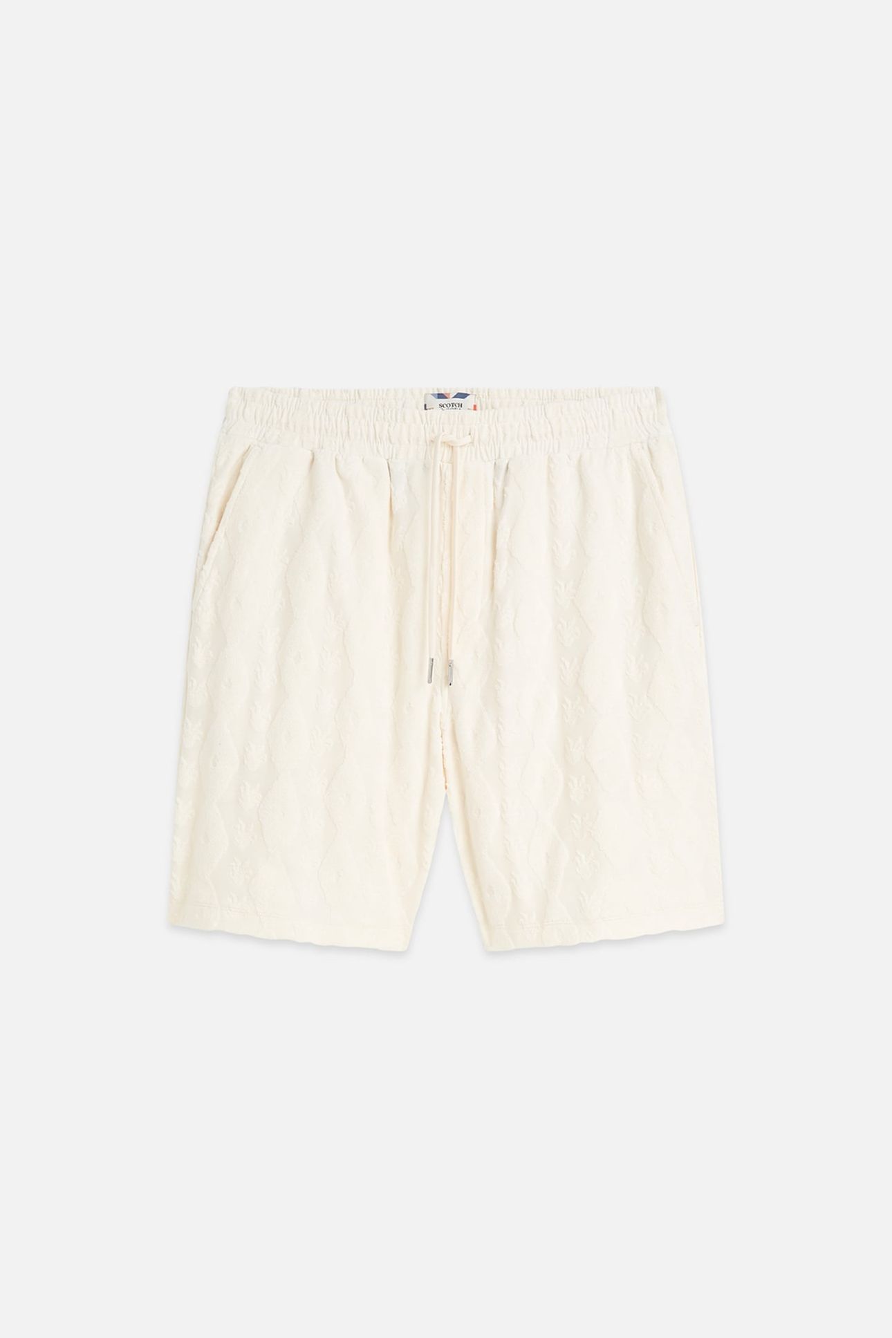FAVE TERRY JACQUARD RELAXED-FIT BERMUDA SHORTS LIGHT BEIGE 4