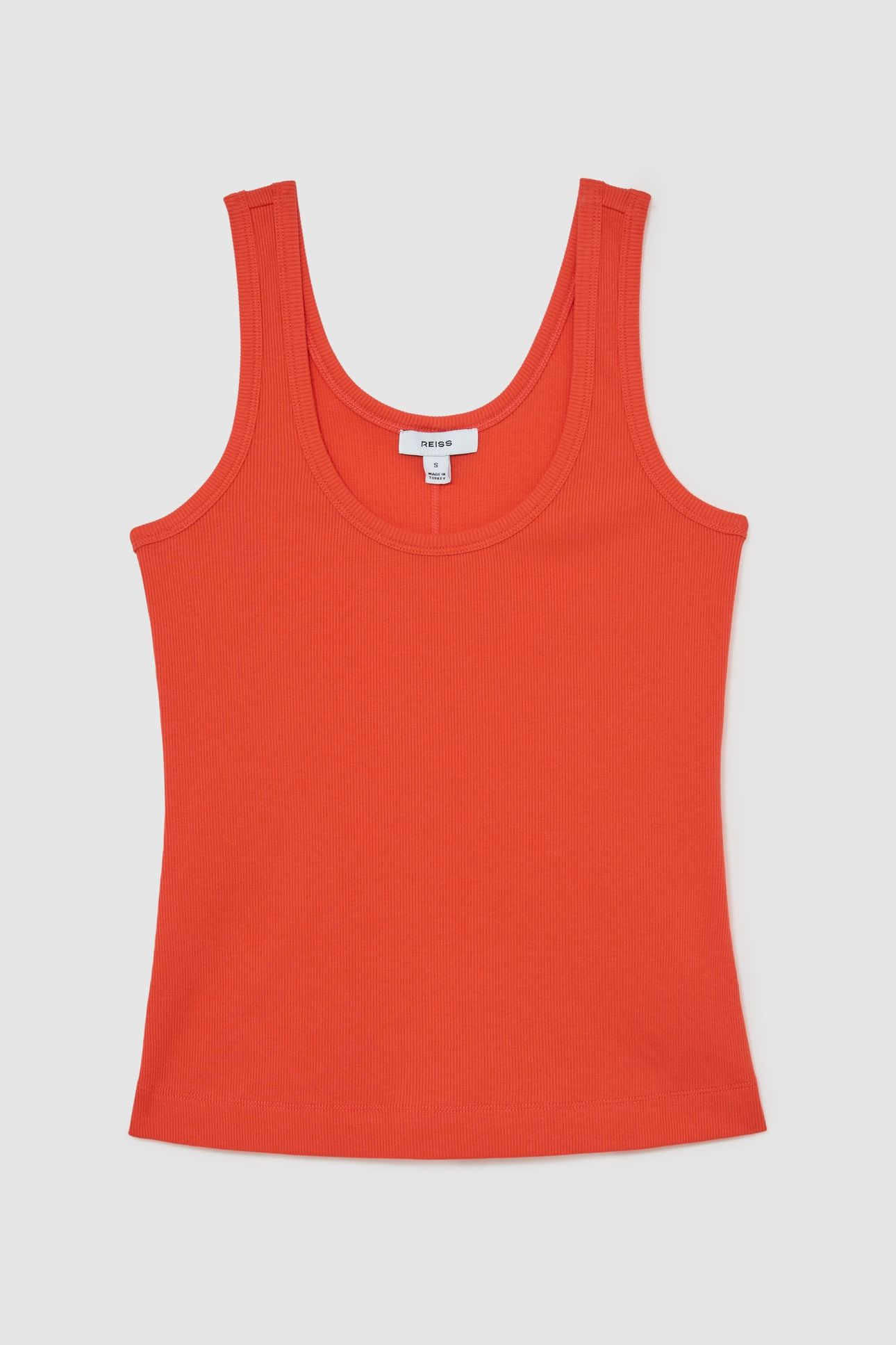 SCOOP NECK RIB VEST CORAL PINK 4