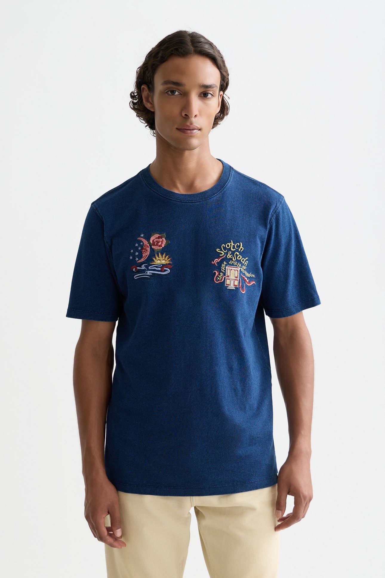 THE 40TH ANNIVERSARY HEROES RELAXED-FIT INDIGO T-SHIRT NAVY 1