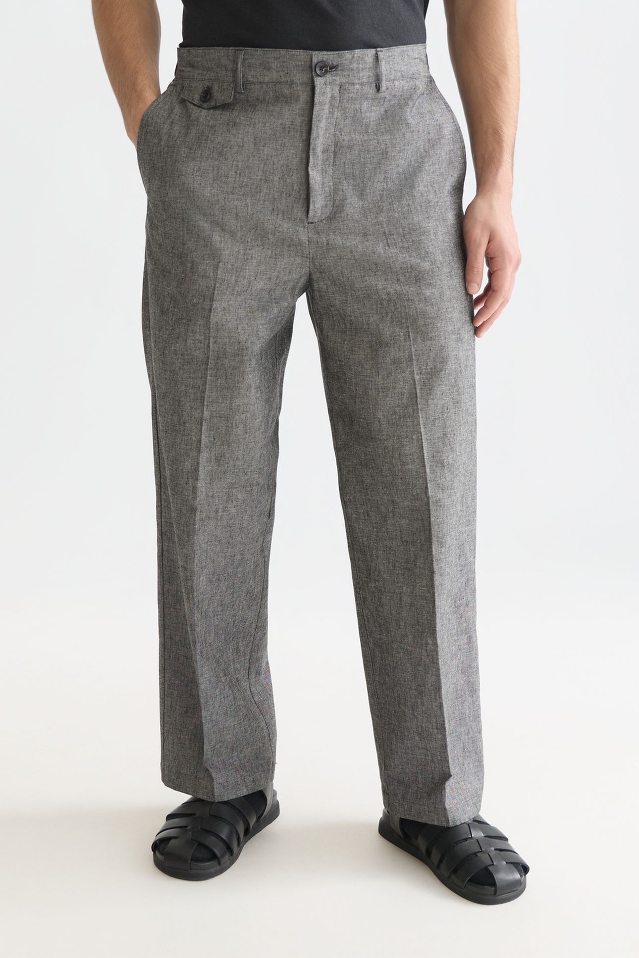OTIS TAILORED COTTONLINEN RELAXED STRAIGHTFIT JOGGER BLACK 1
