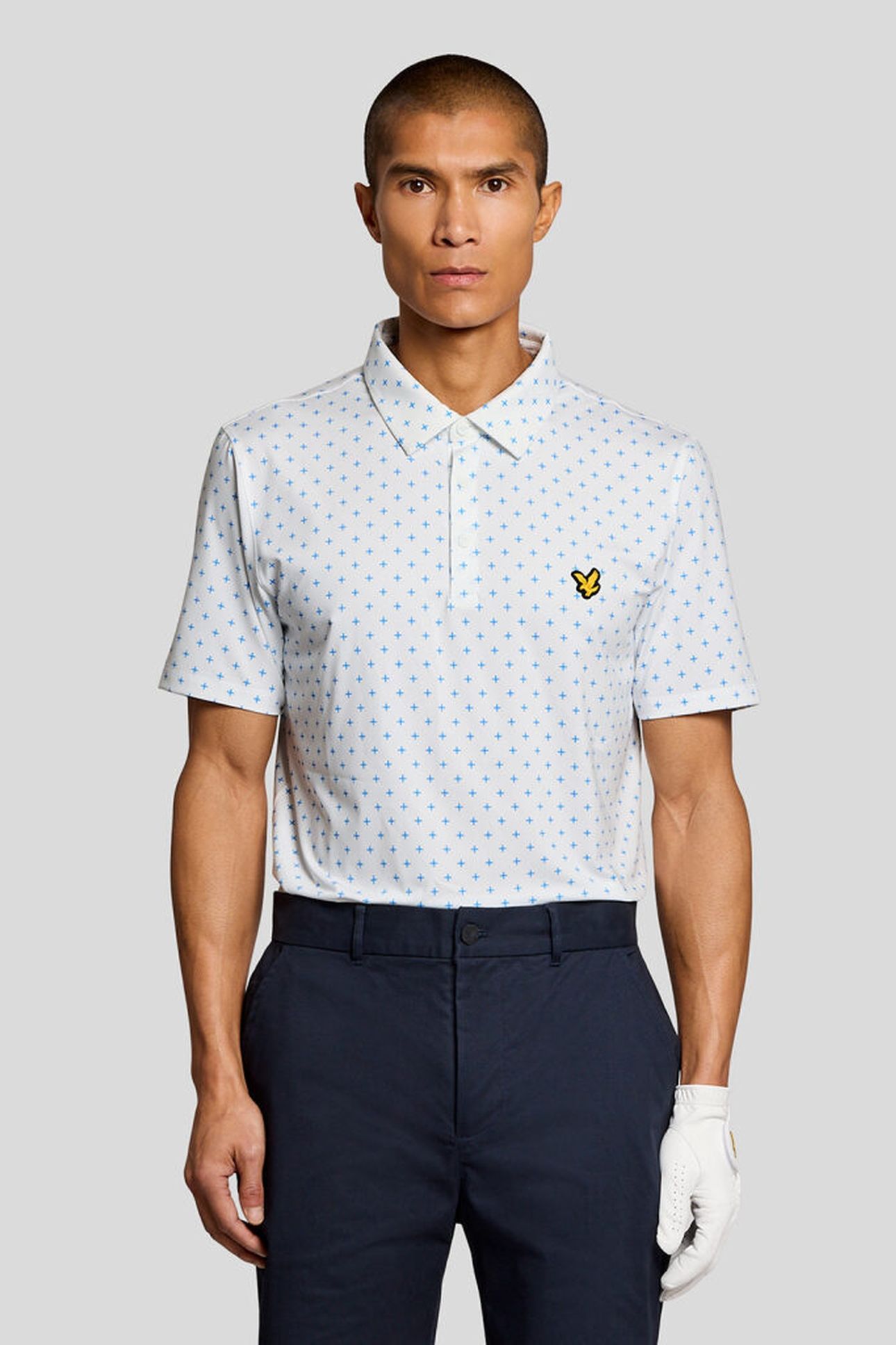 GOLF CROSS PRINT POLO WHITE 1