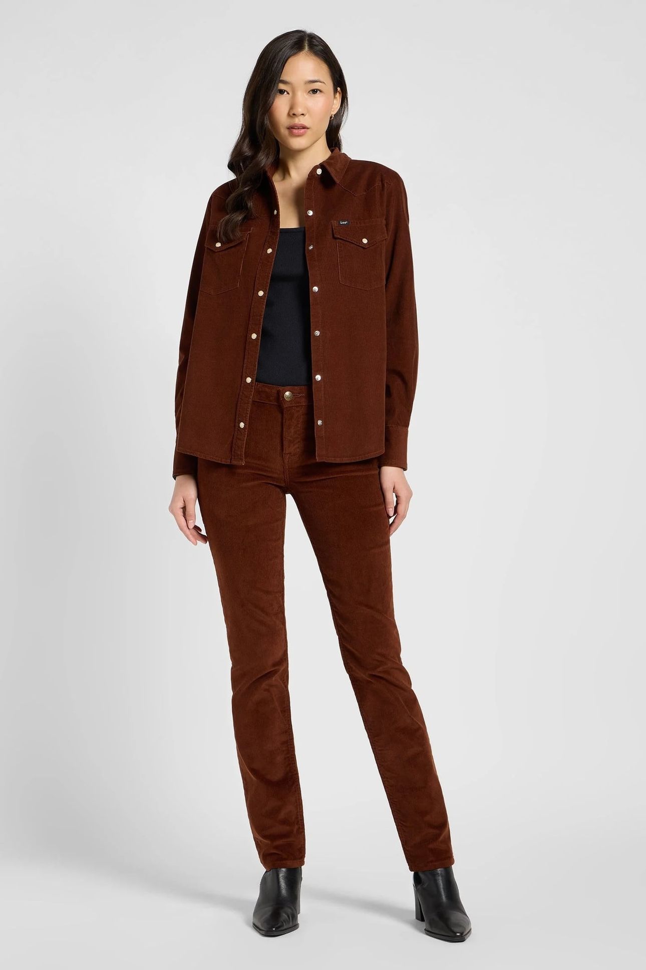 MARION LUXE BROWN STRAIGHT JEANS BROWN 3